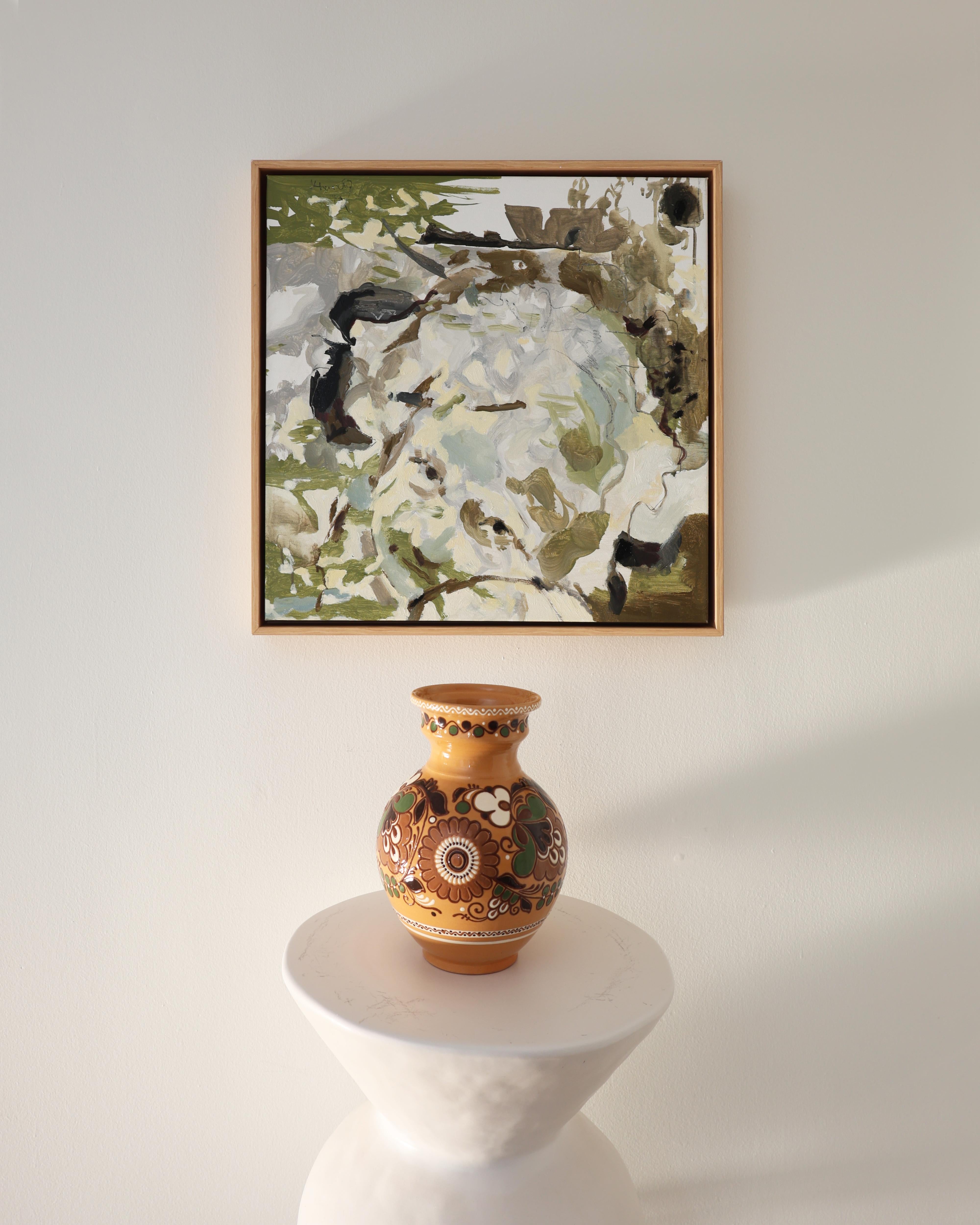 Kind in der Natur, Abstrakt Gerahmt Modern Expressionist Familie Kunst, 