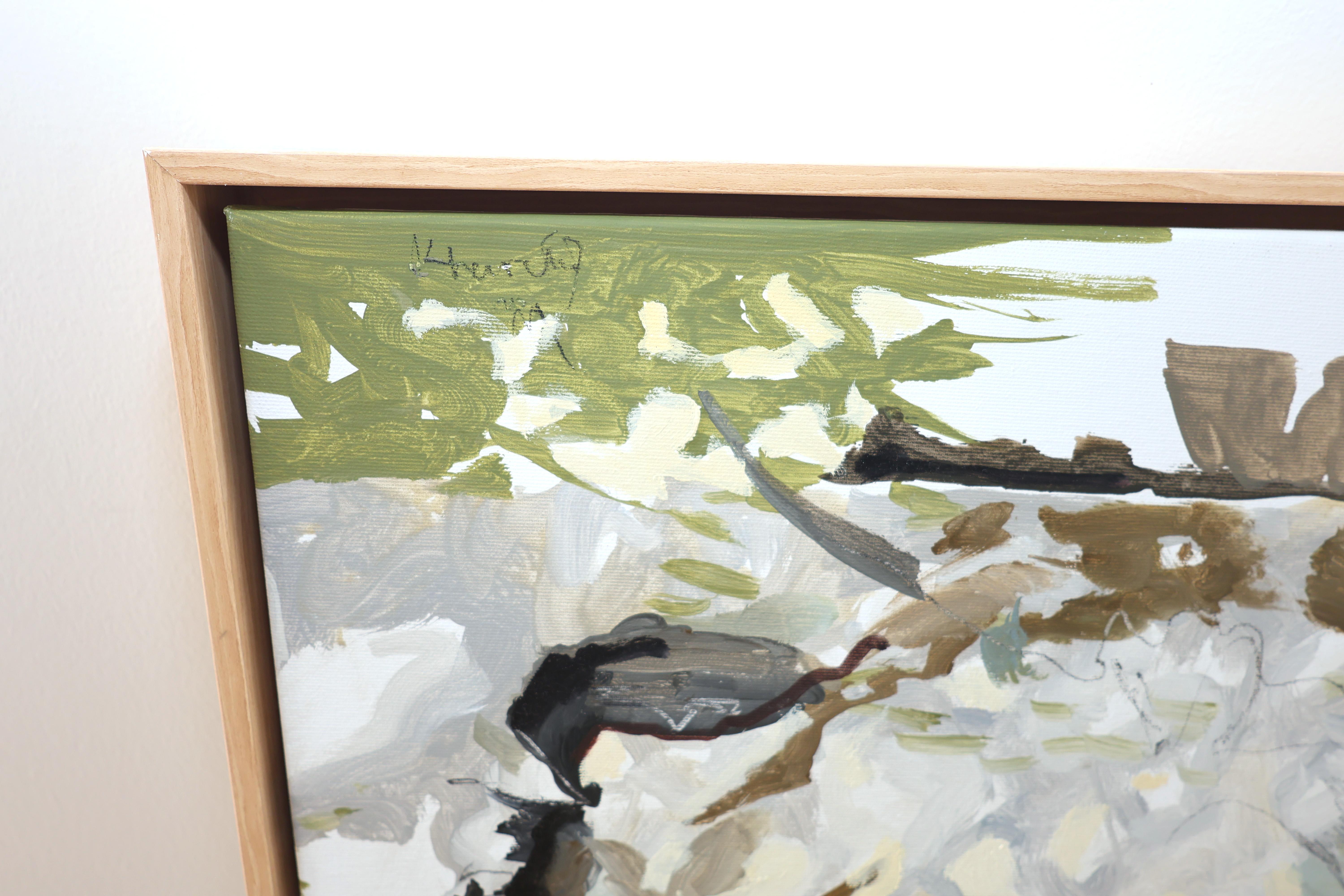 Kind in der Natur, Abstrakt Gerahmt Modern Expressionist Familie Kunst, 