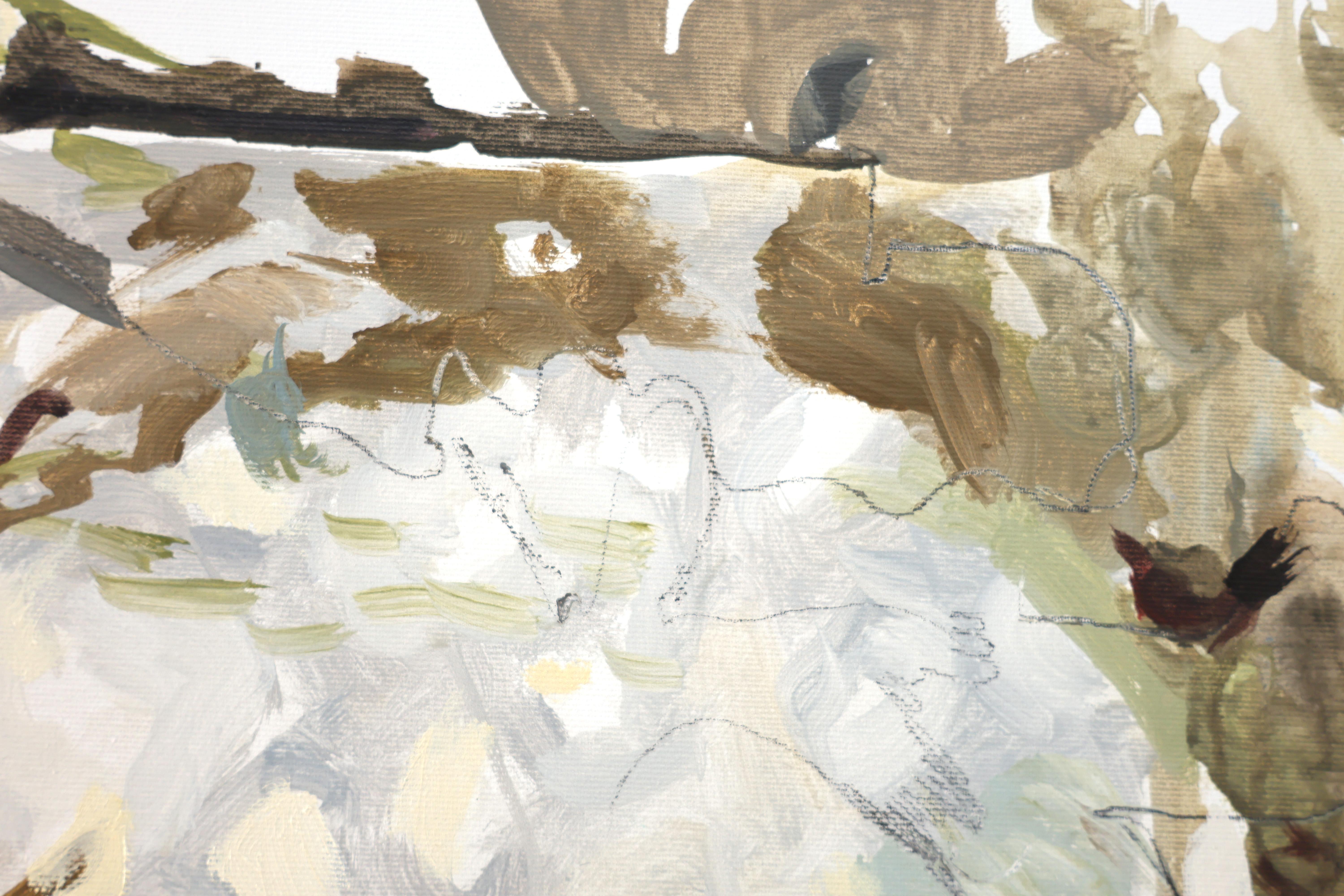 Kind in der Natur, Abstrakt Gerahmt Modern Expressionist Familie Kunst, 