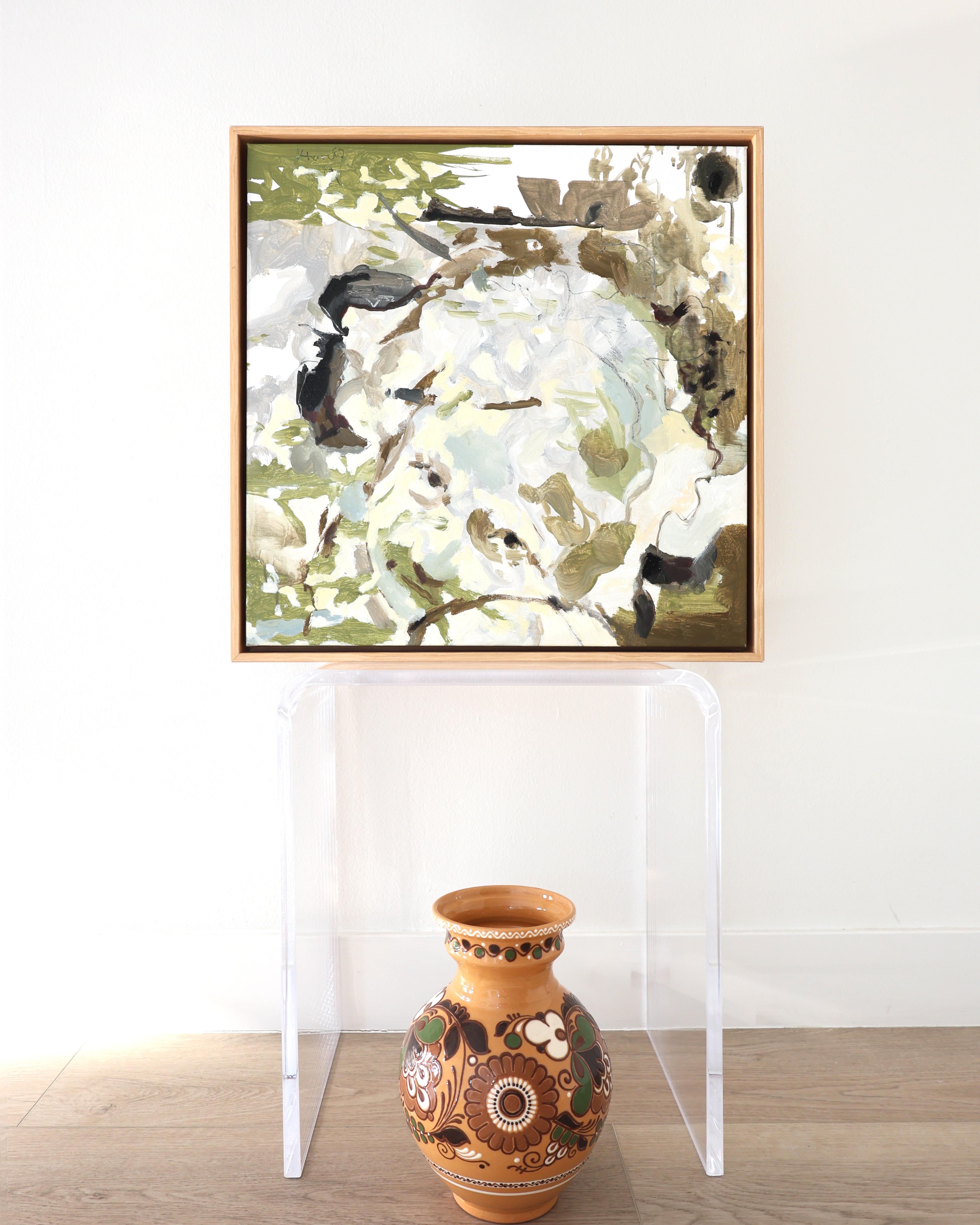 Kind in der Natur, Abstrakt Gerahmt Modern Expressionist Familie Kunst, 