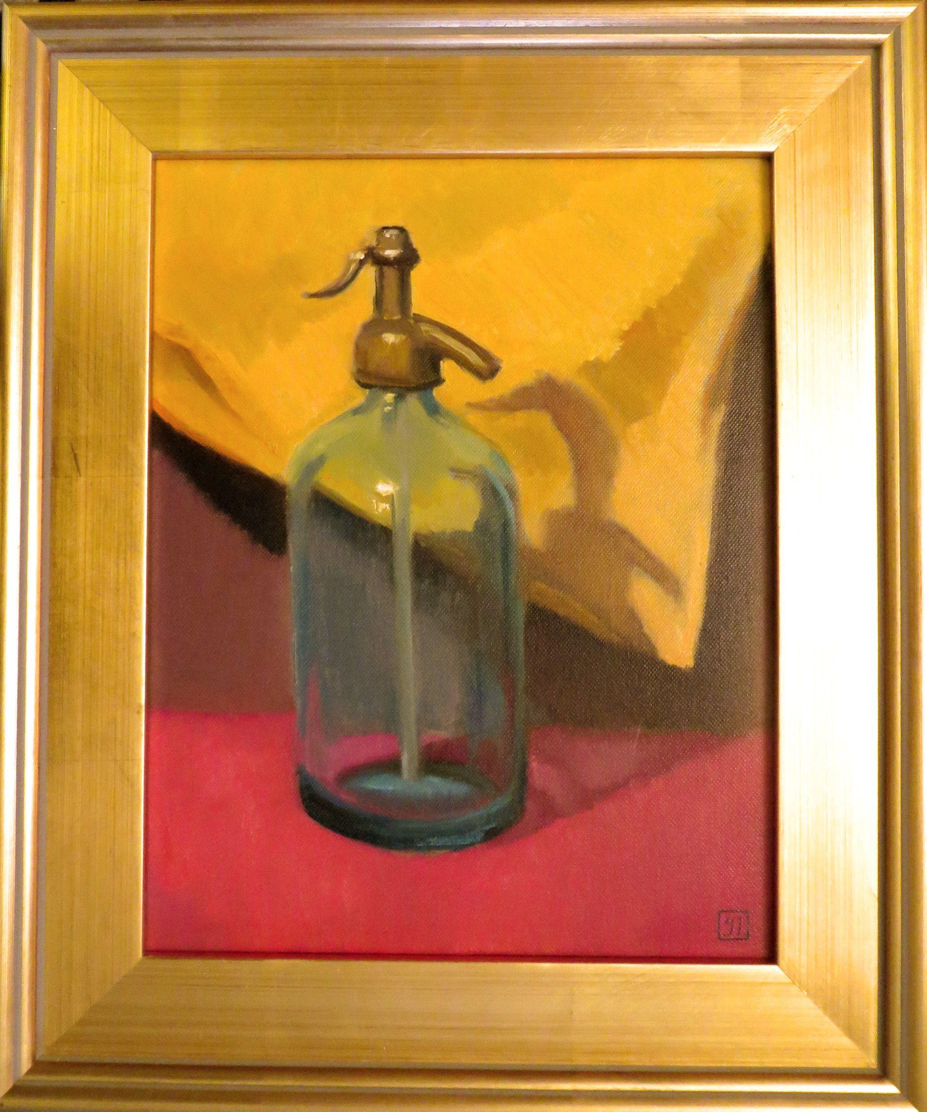 FRENCH SIPHON BOTTLE, Painting, Oil on Canvas For Sale 1