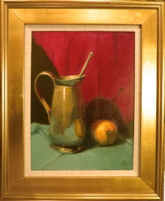 ARGENTO PITCHER E ARANCIONE, Pittura, Olio su tela