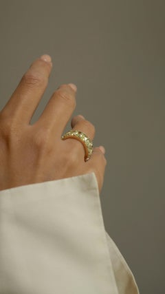 Inna Ring / Ear Cuff with Baguette Lab Sapphires, 18k Gold