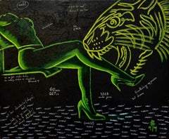 „Aua“, Original-Aktgemälde, Acryl auf Leinwand, 2023
