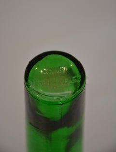 Vintage Inne Dispensables Green Glass Bottle, Decorative Accent, c1980