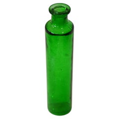 Vintage Inne Dispensables Green Glass Bottle, Decorative Accent, c1980
