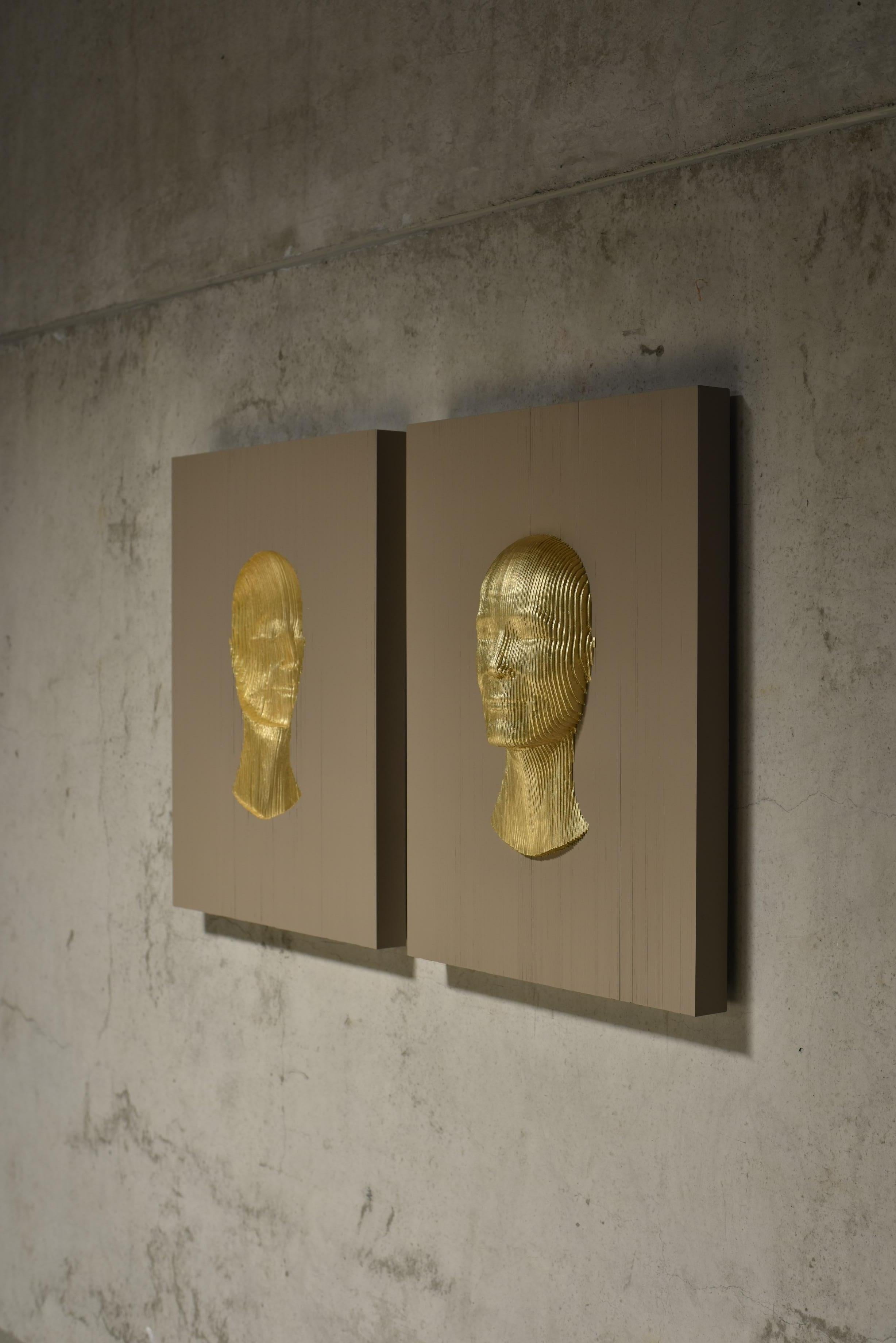 Cara interior - Cara exterior Bronce by Piegatto, una escultura contemporánea de pared Guatemalteco en venta