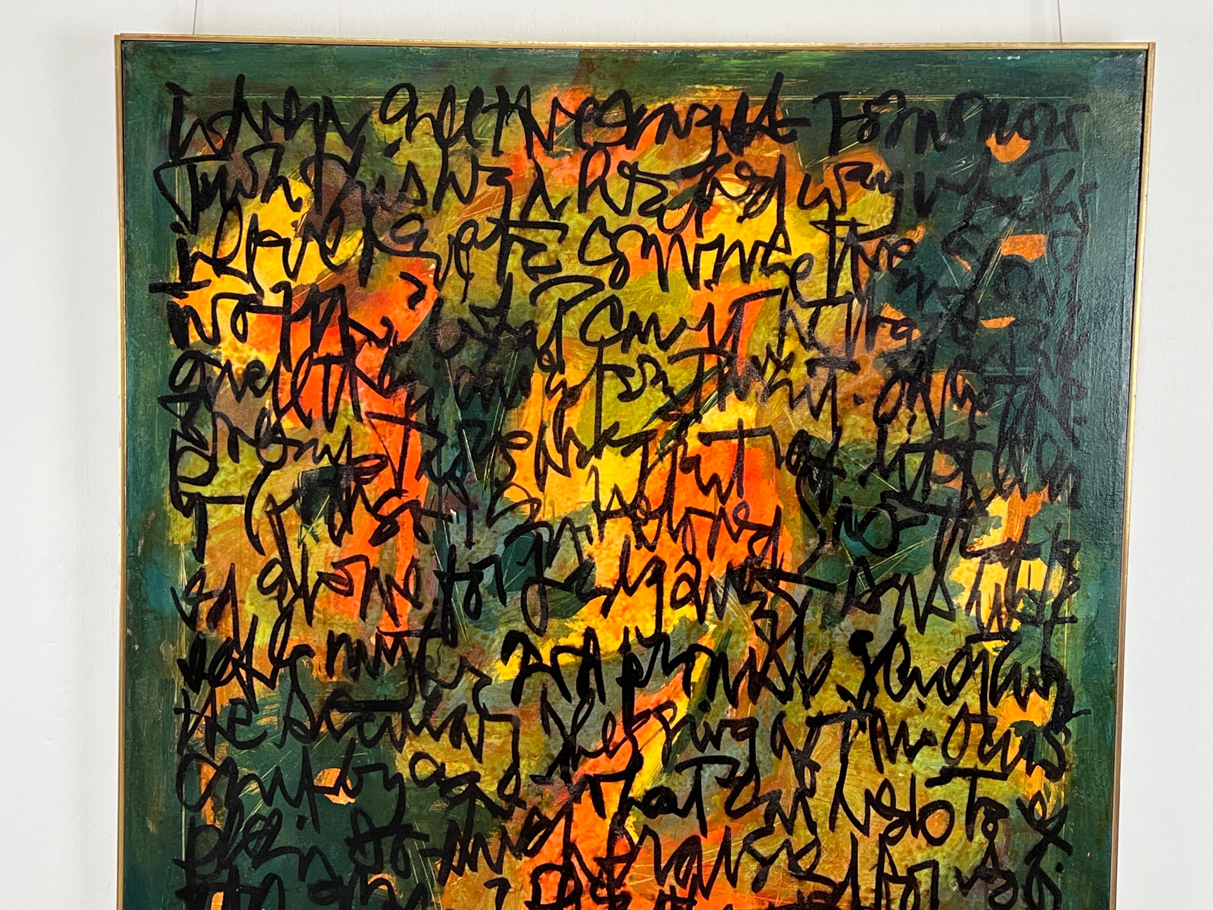 Text intérieur, peinture abstraite de Harry Bouras Bon état à Dallas, TX