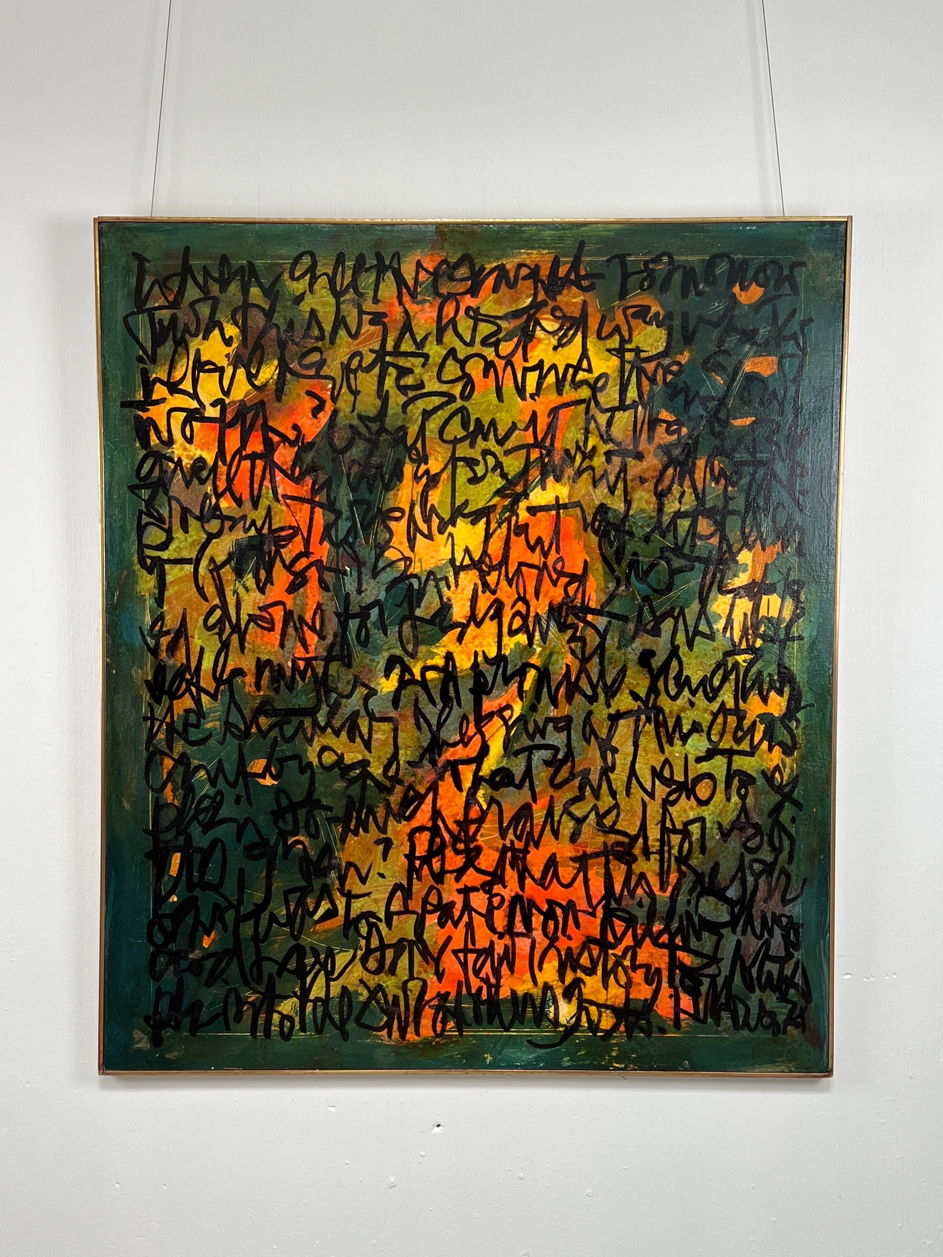 Innerer Text, Abstraktes Gemälde von Harry Bouras 1