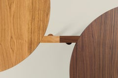 Overlapping Walnut Coffee Table with Round Top Insert by Antonio De Marco