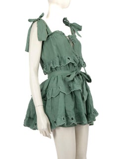 Innika Choo Green Ruffled Mini Dress Size XS