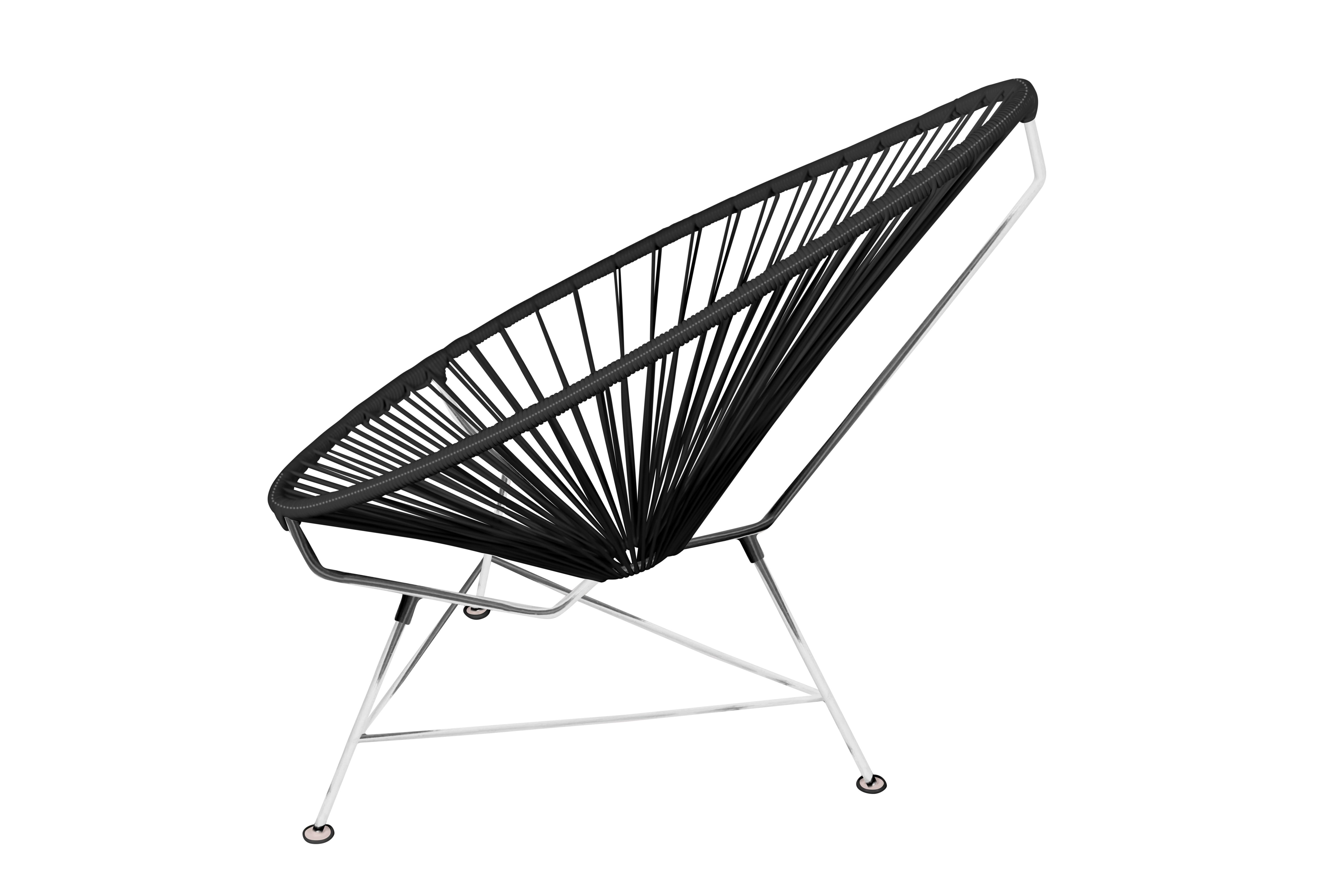 Modern Innit Designs Acapulco Chair Black Weave on Chrome Frame For Sale