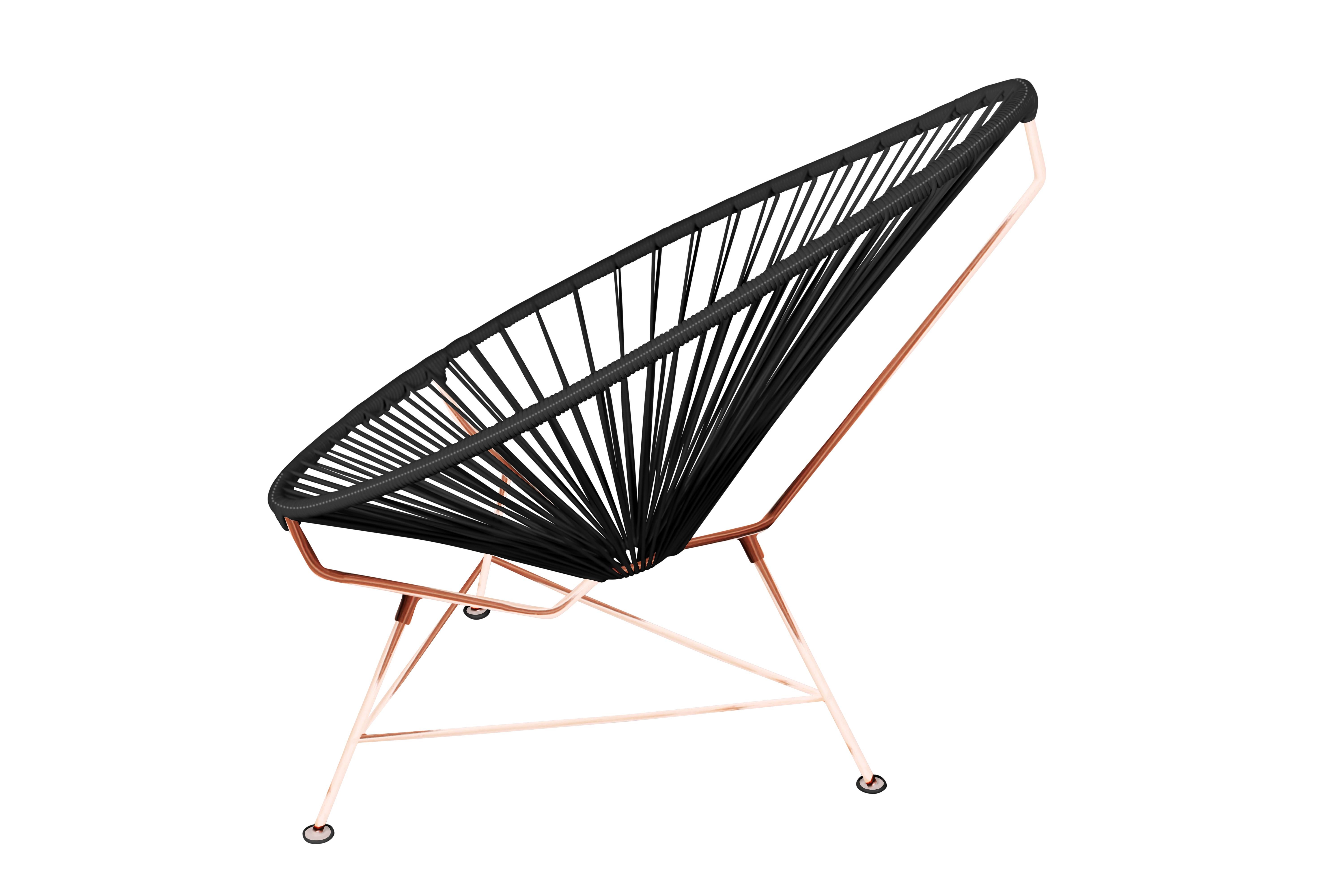 Modern Innit Designs Acapulco Chair Black Weave on Copper Frame For Sale