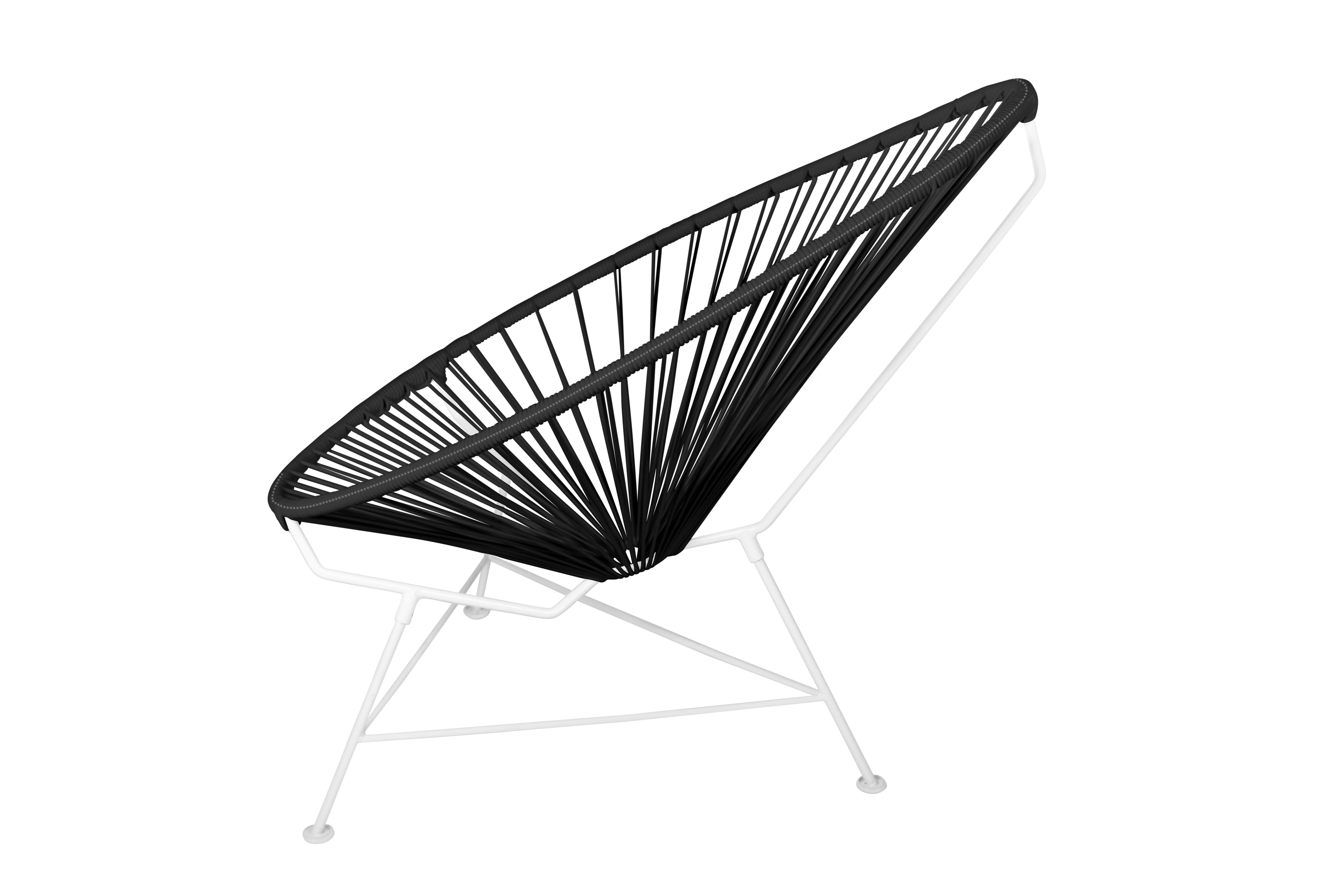 Modern Innit Designs Acapulco Chair Black Weave on White Frame For Sale