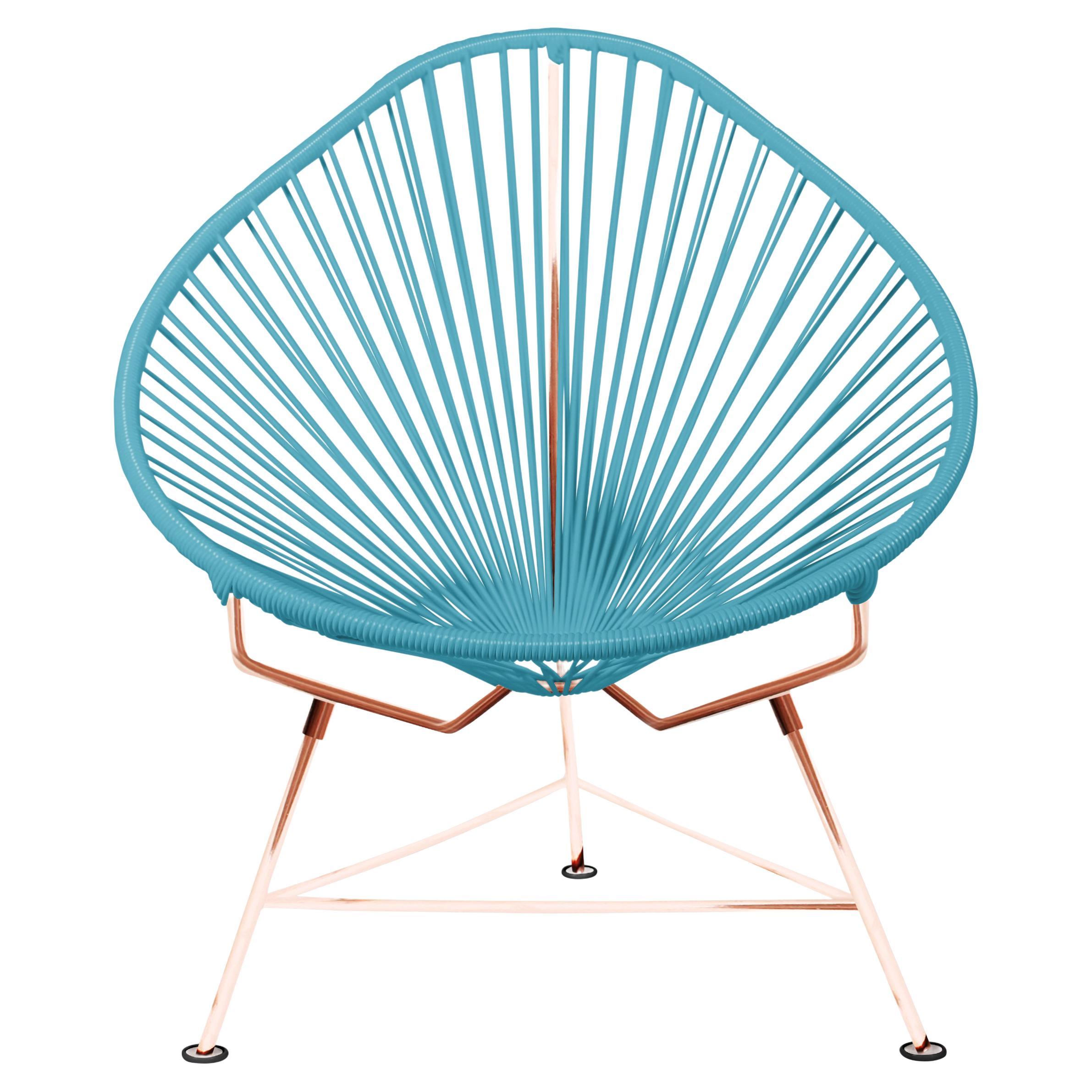 Innit Designs Acapulco Chair Blue Weave on Copper Frame For Sale