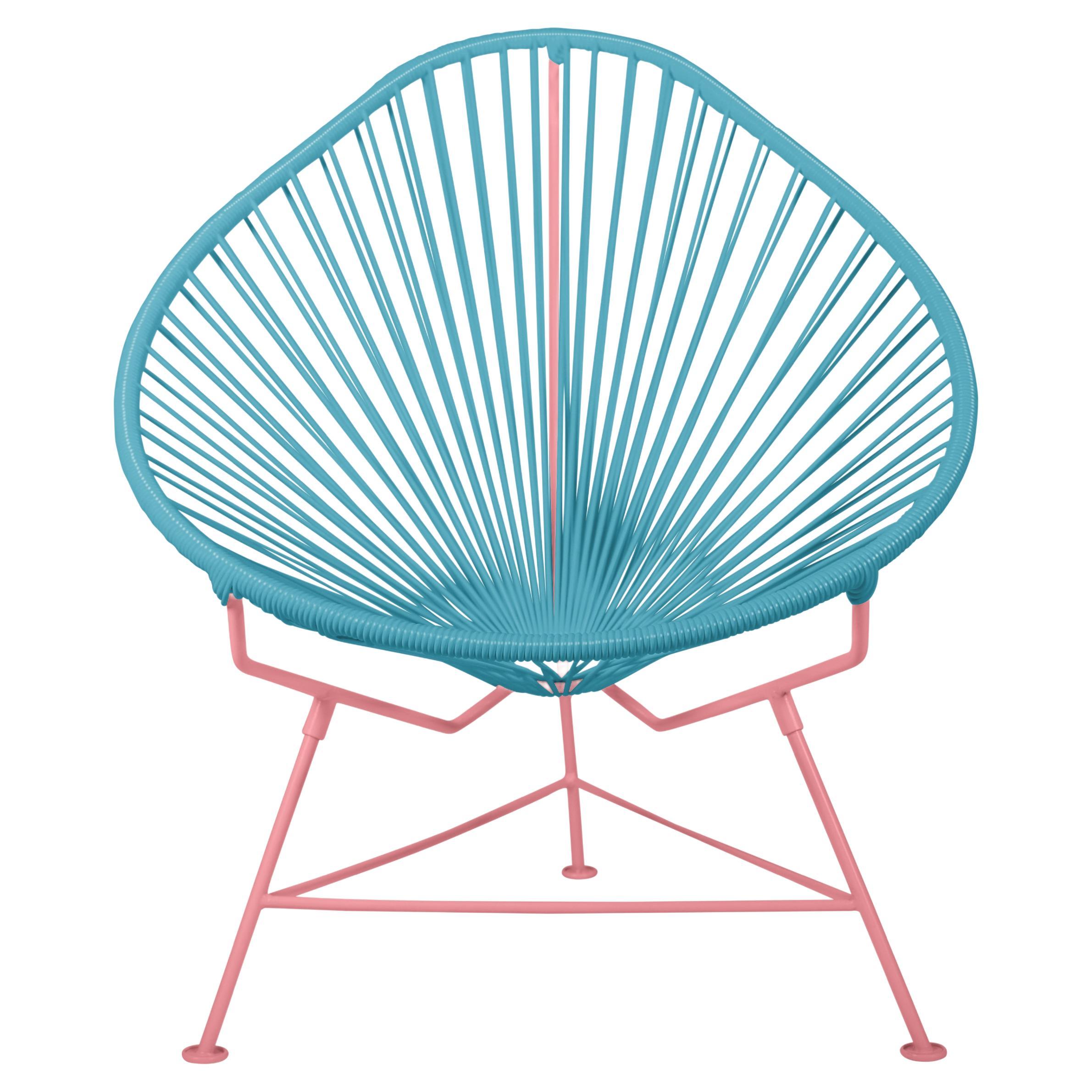 Innit Designs Acapulco Chair Blue Weave on Coral Frame