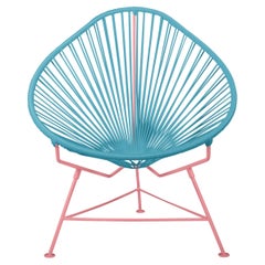 Innit Designs Acapulco Chair Blue Weave on Coral Frame