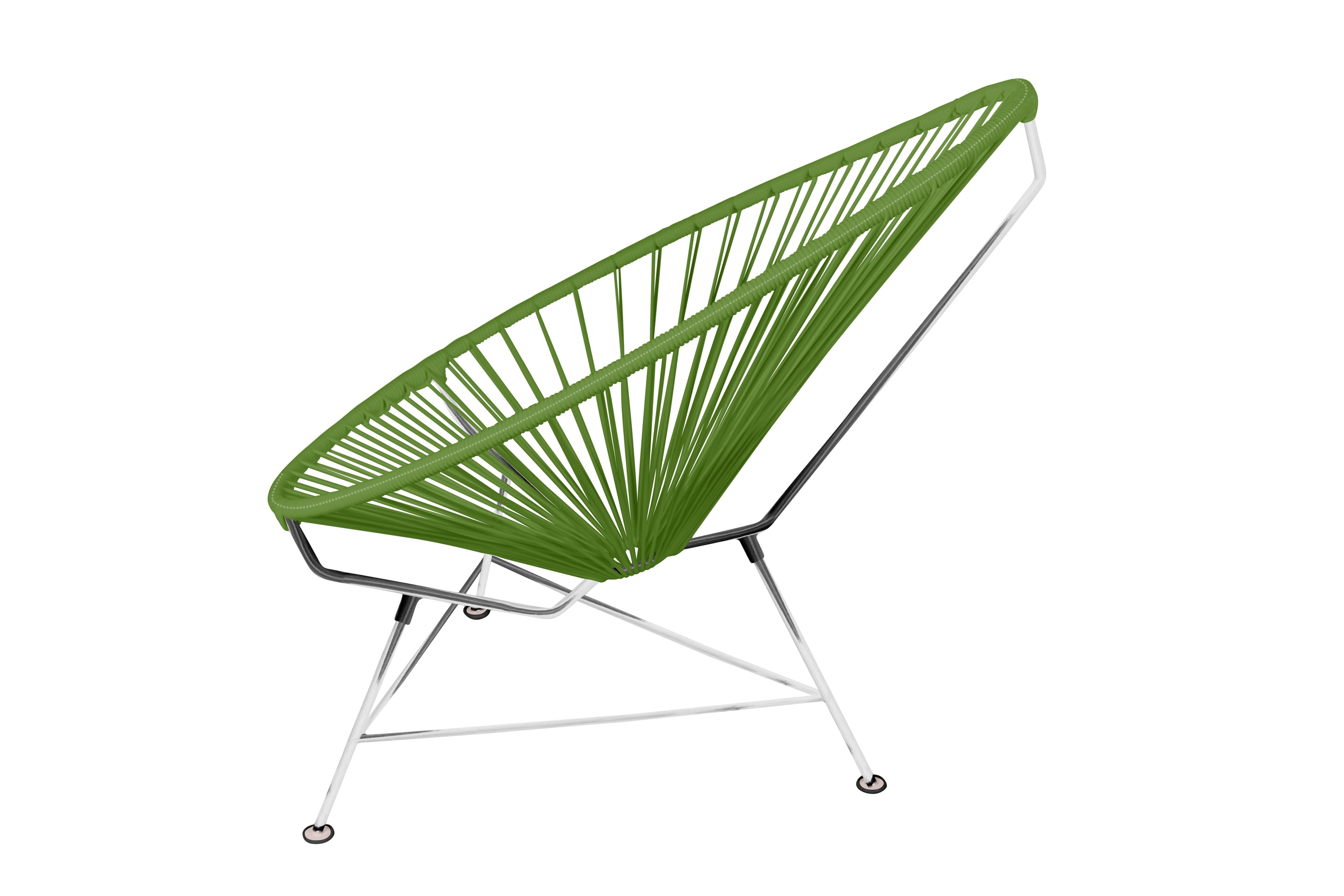Modern Innit Designs Acapulco Chair Cactus Weave on Chrome Frame For Sale