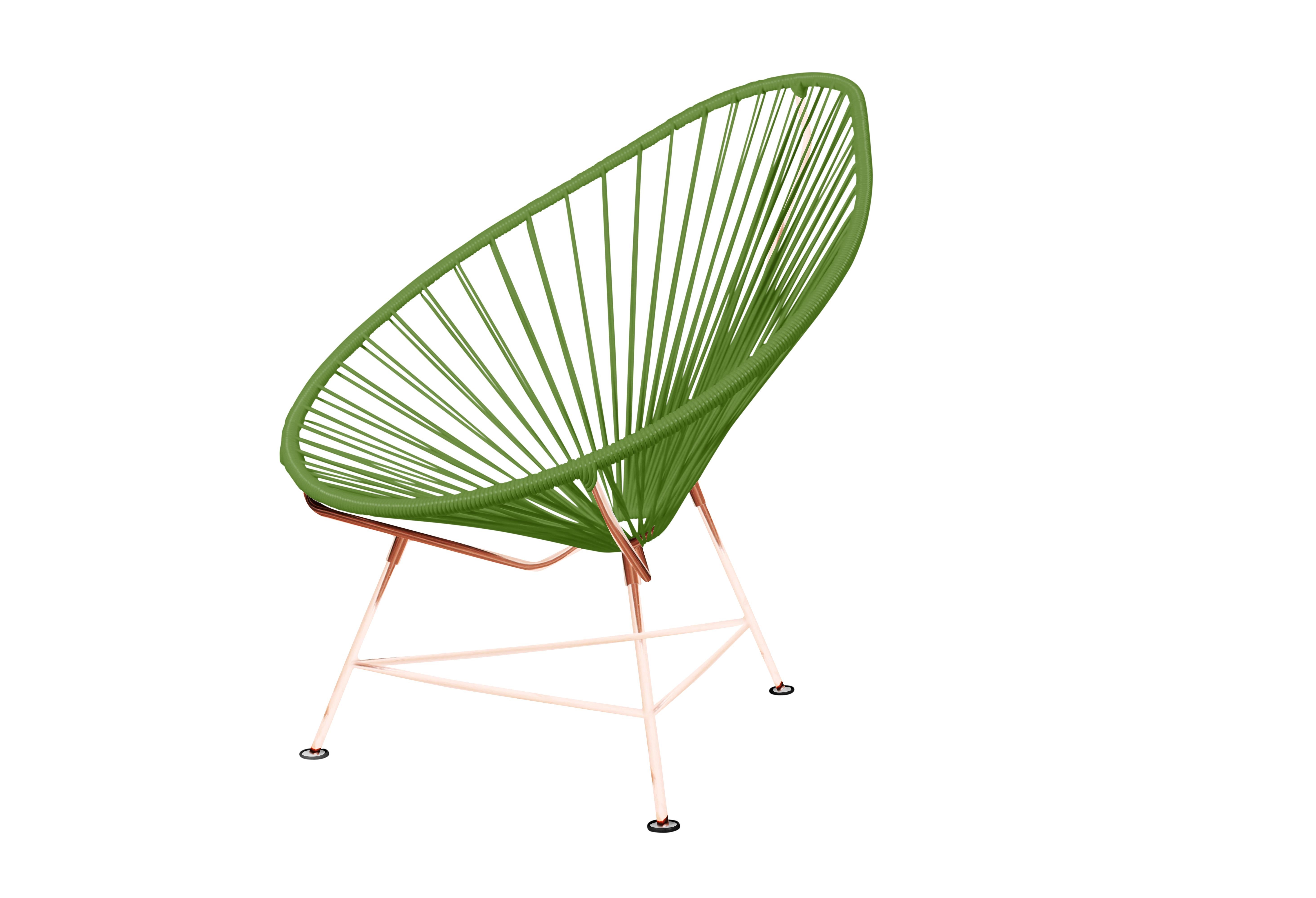 Canadian Innit Designs Acapulco Chair Cactus Weave on Copper Frame For Sale