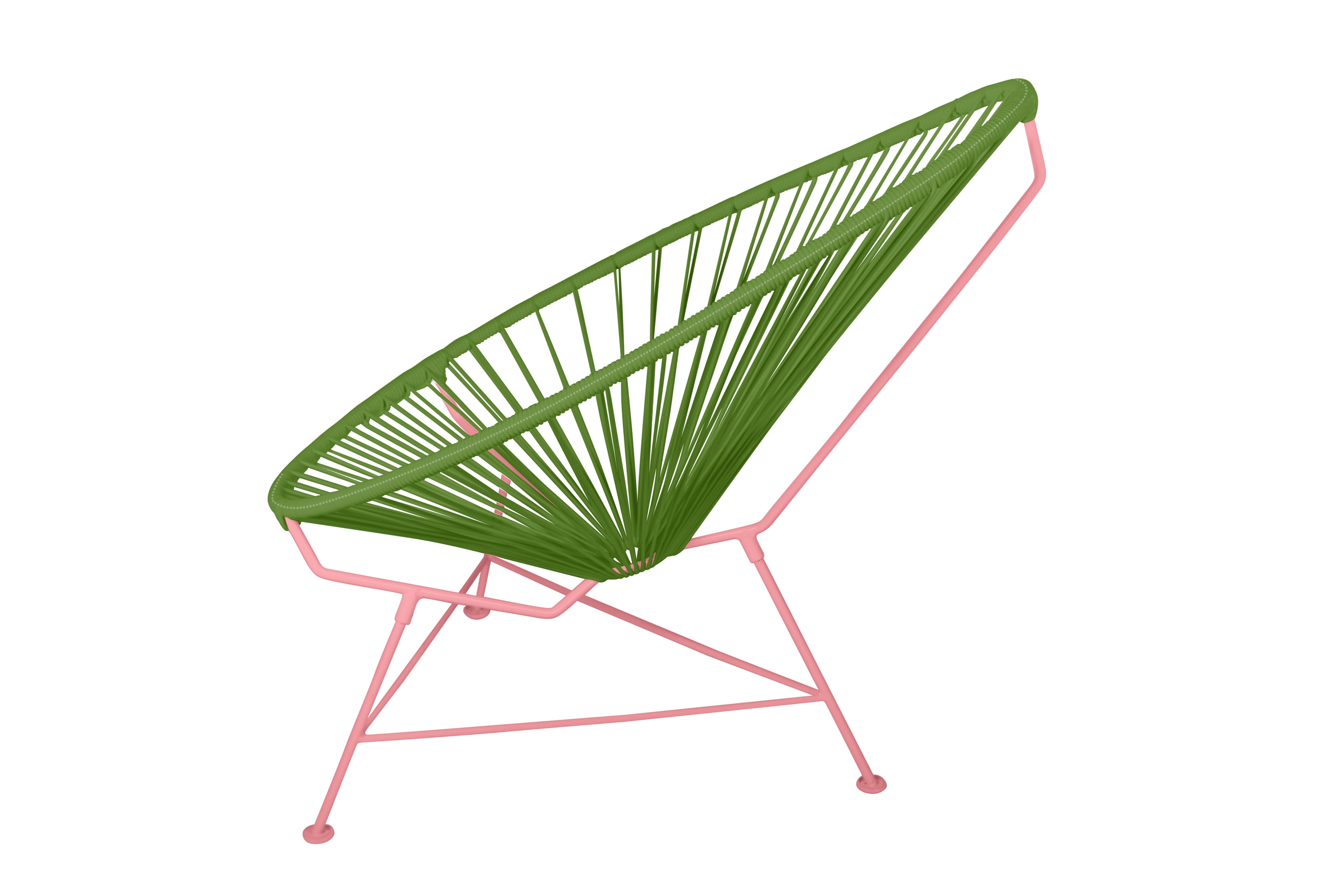 Modern Innit Designs Acapulco Chair Cactus Weave on Coral Frame For Sale