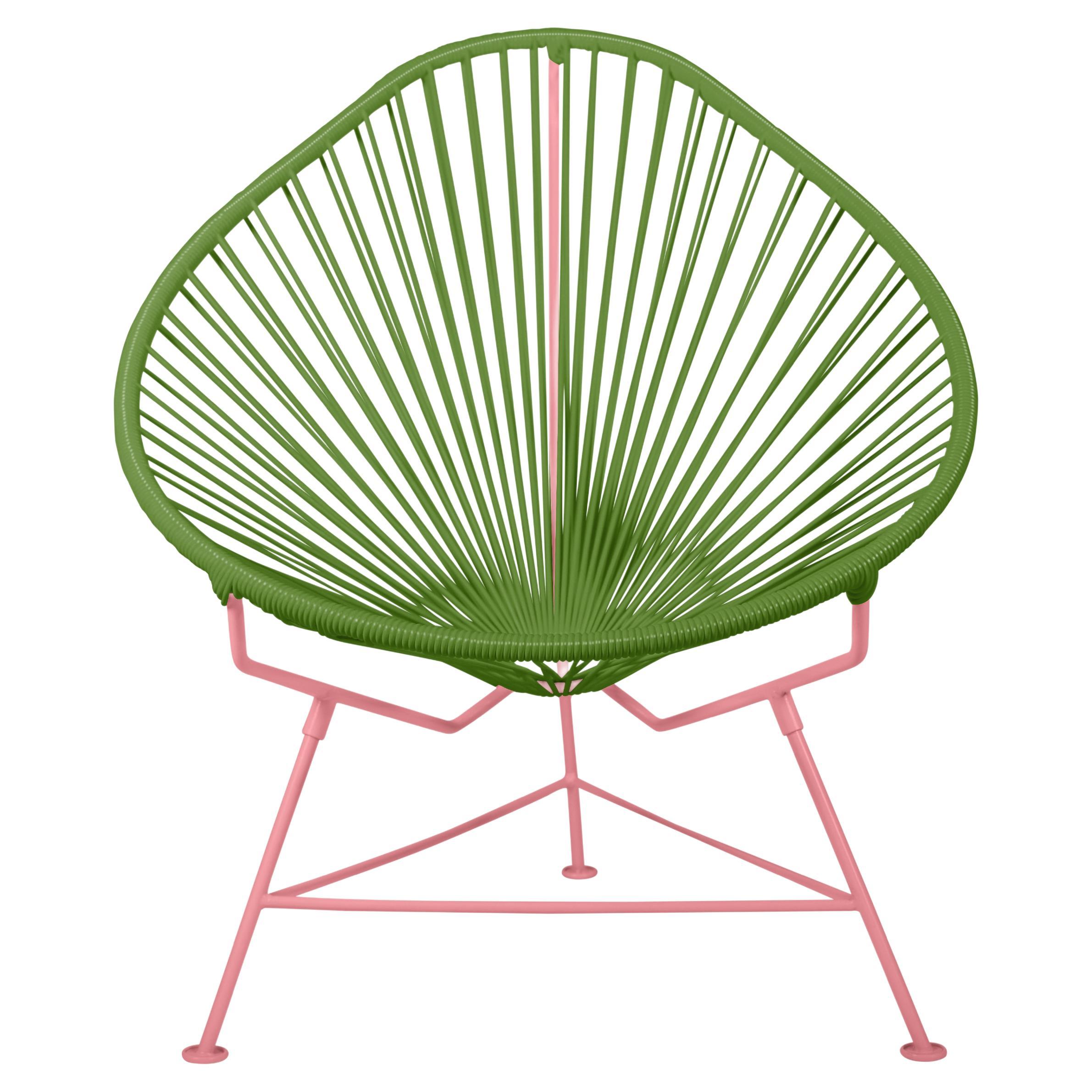 Innit Designs Acapulco Chair Cactus Weave on Coral Frame For Sale