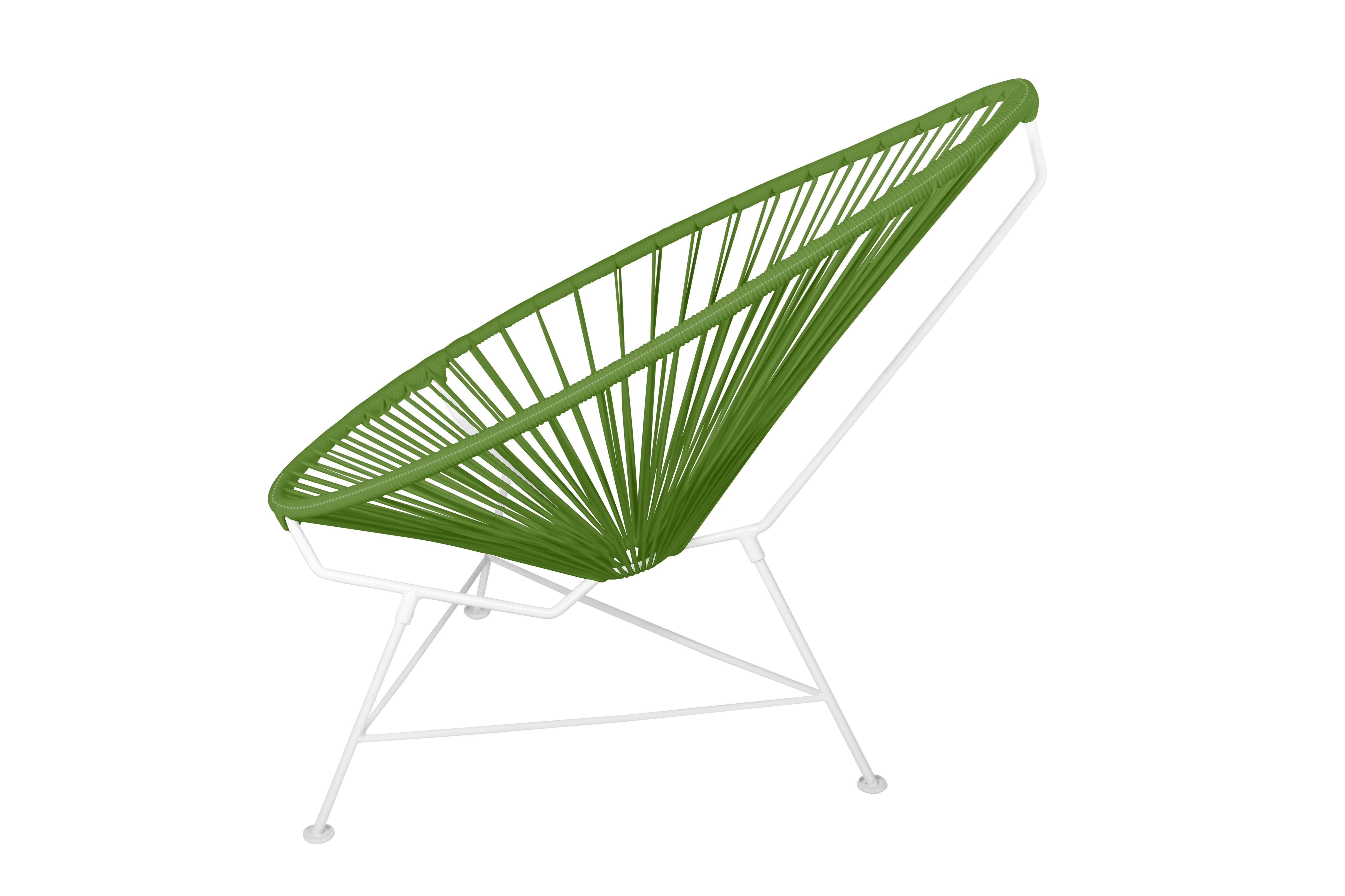 Modern Innit Designs Acapulco Chair Cactus Weave on White Frame For Sale