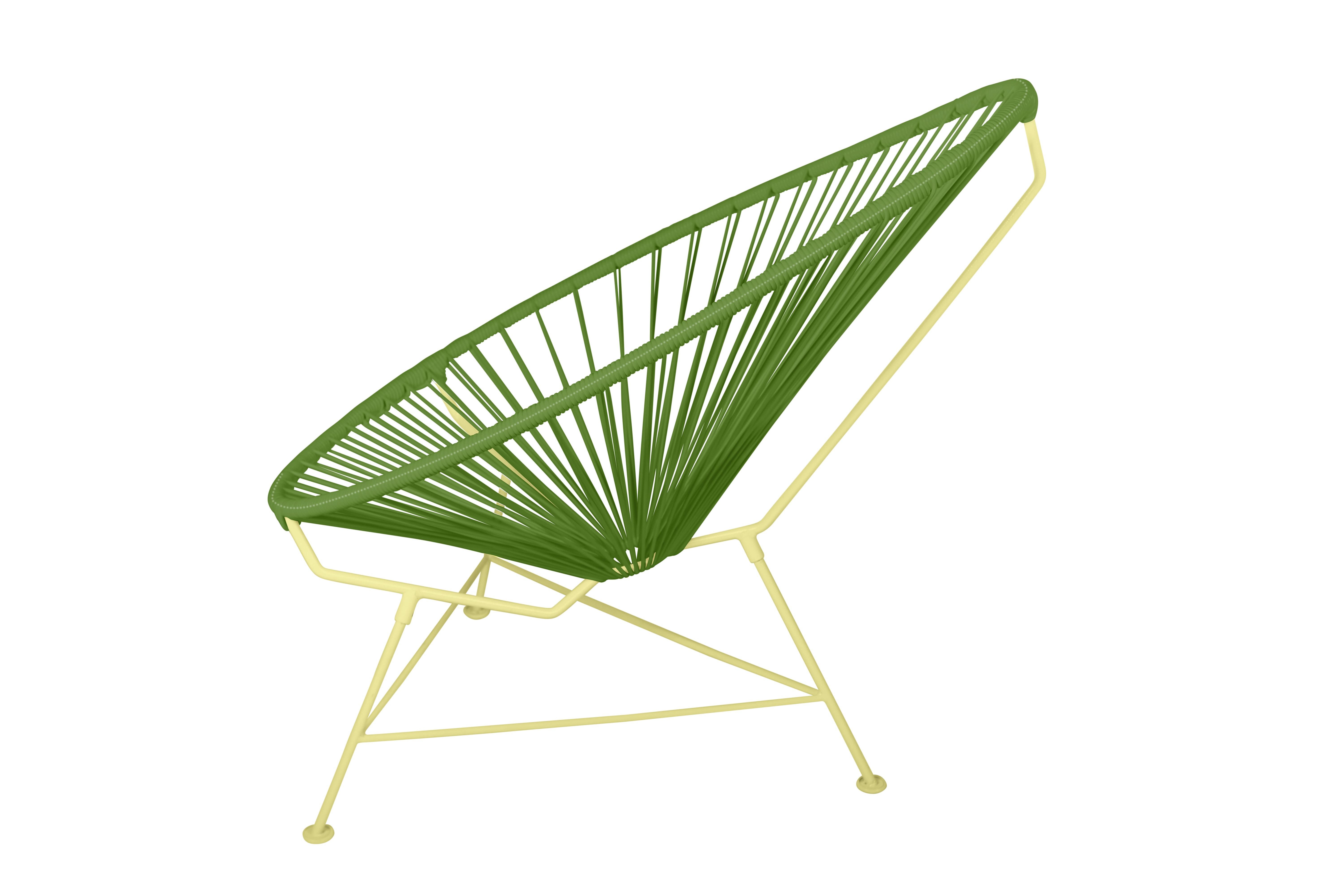 Modern Innit Designs Acapulco Chair Cactus Weave on Yellow Frame For Sale