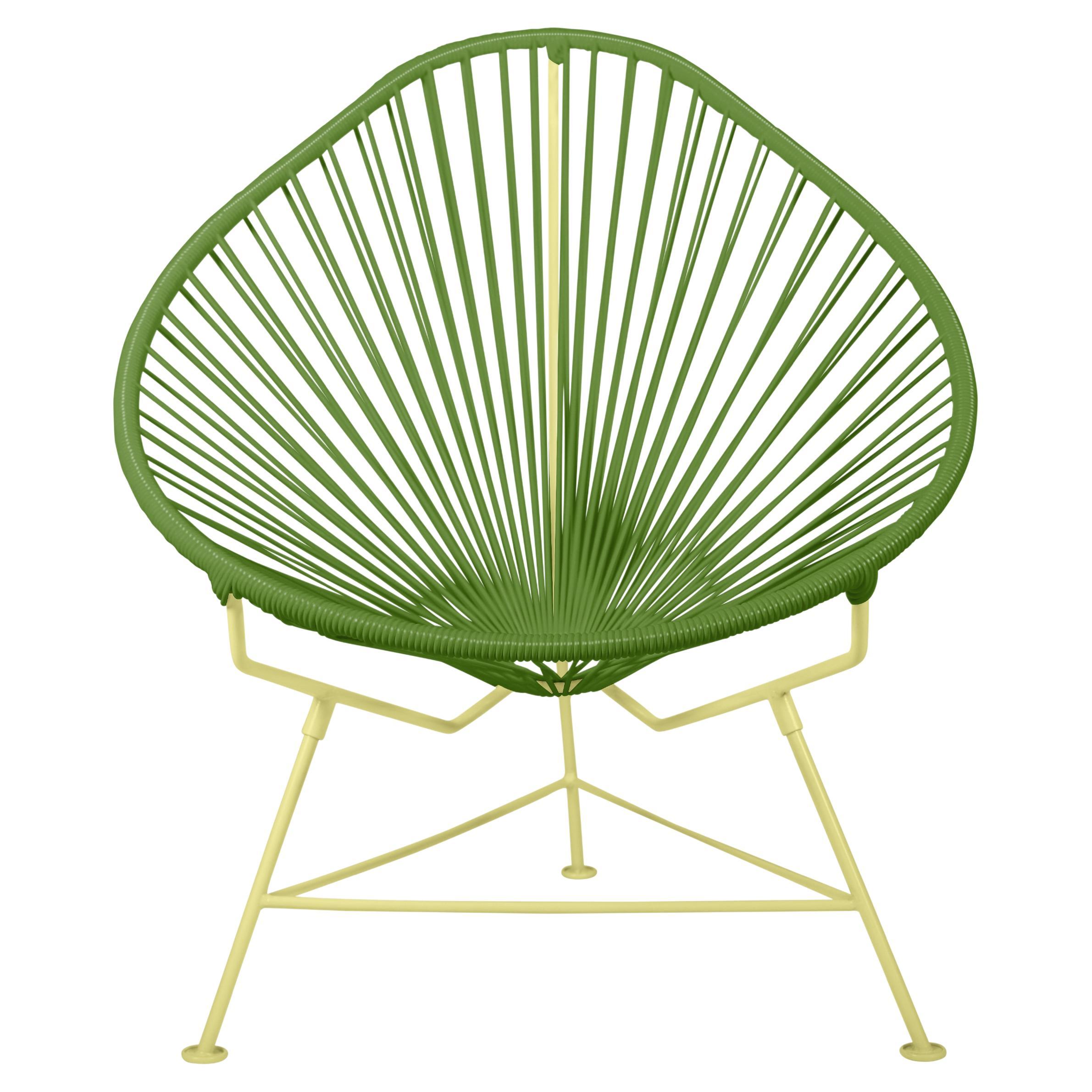 Innit Designs Acapulco Chair Cactus Weave on Yellow Frame For Sale