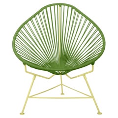 Innit Designs - Chaise Acapulco - Tissage Cactus sur cadre jaune