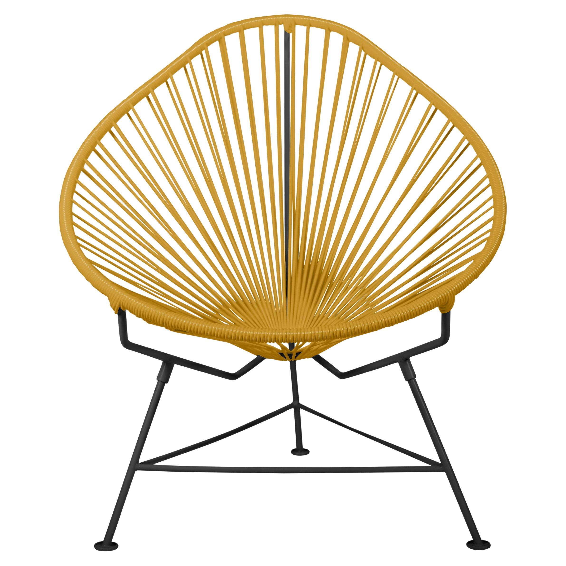 Innit Designs Acapulco Chair Caramel Weave on Black Frame For Sale