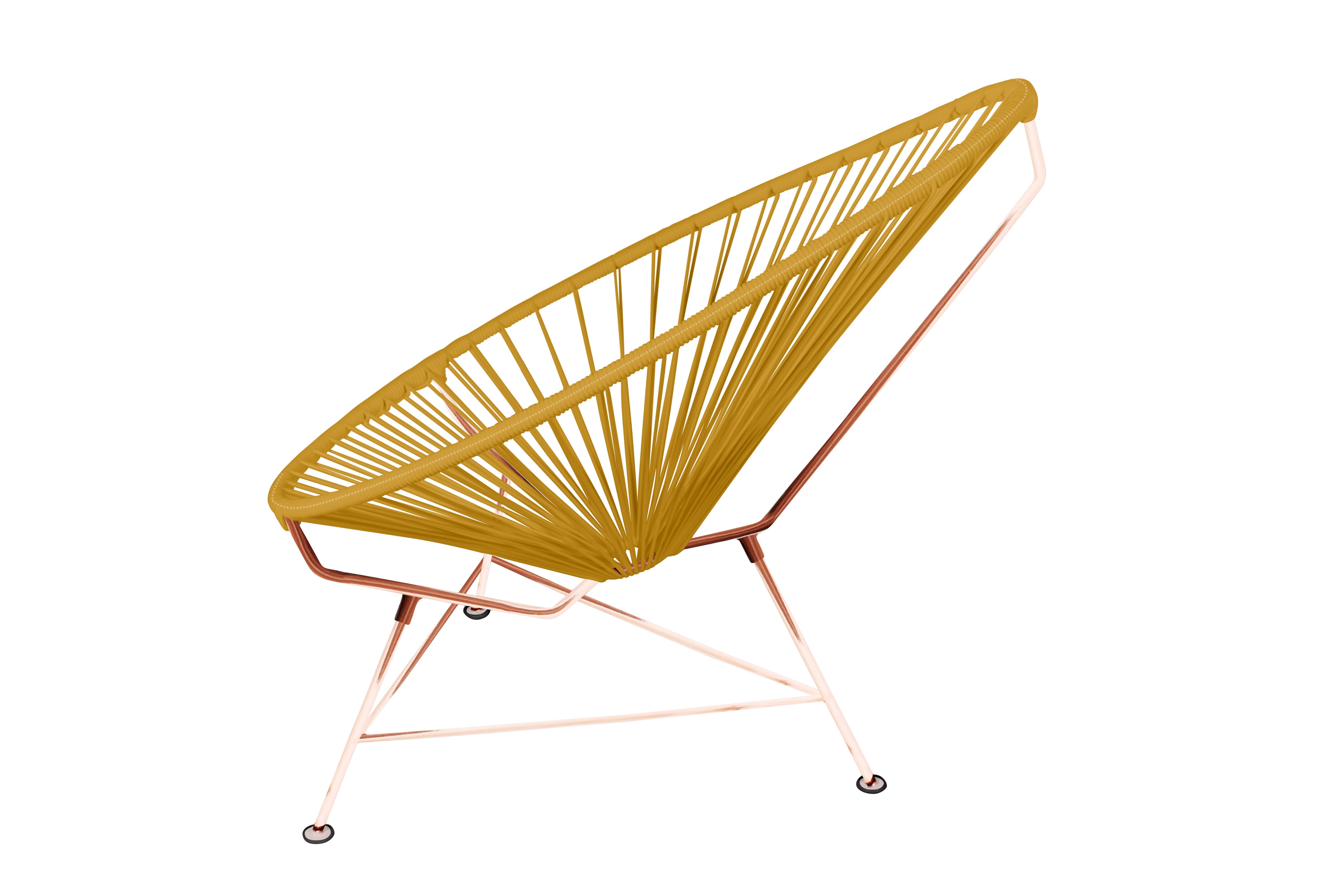 Modern Innit Designs Acapulco Chair Caramel Weave on Copper Frame For Sale