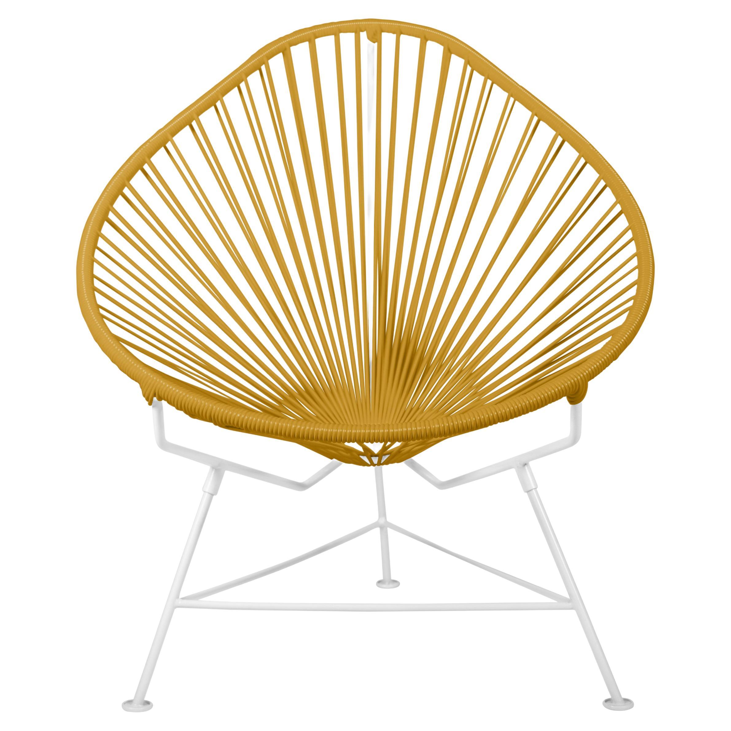 Innit Designs Acapulco Chair Caramel Weave on White Frame