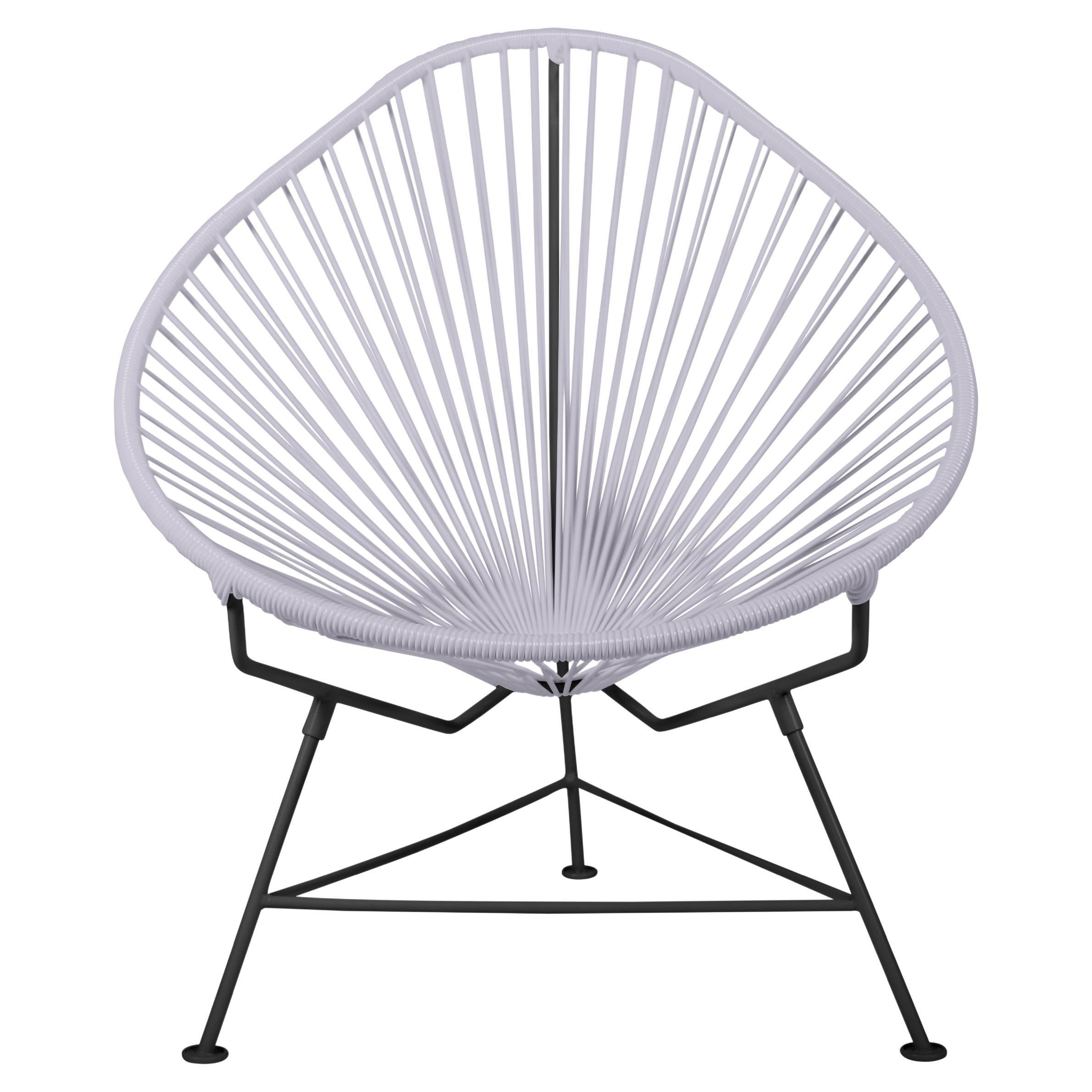 Innit Designs Acapulco Chair Clear Weave on Black Frame For Sale
