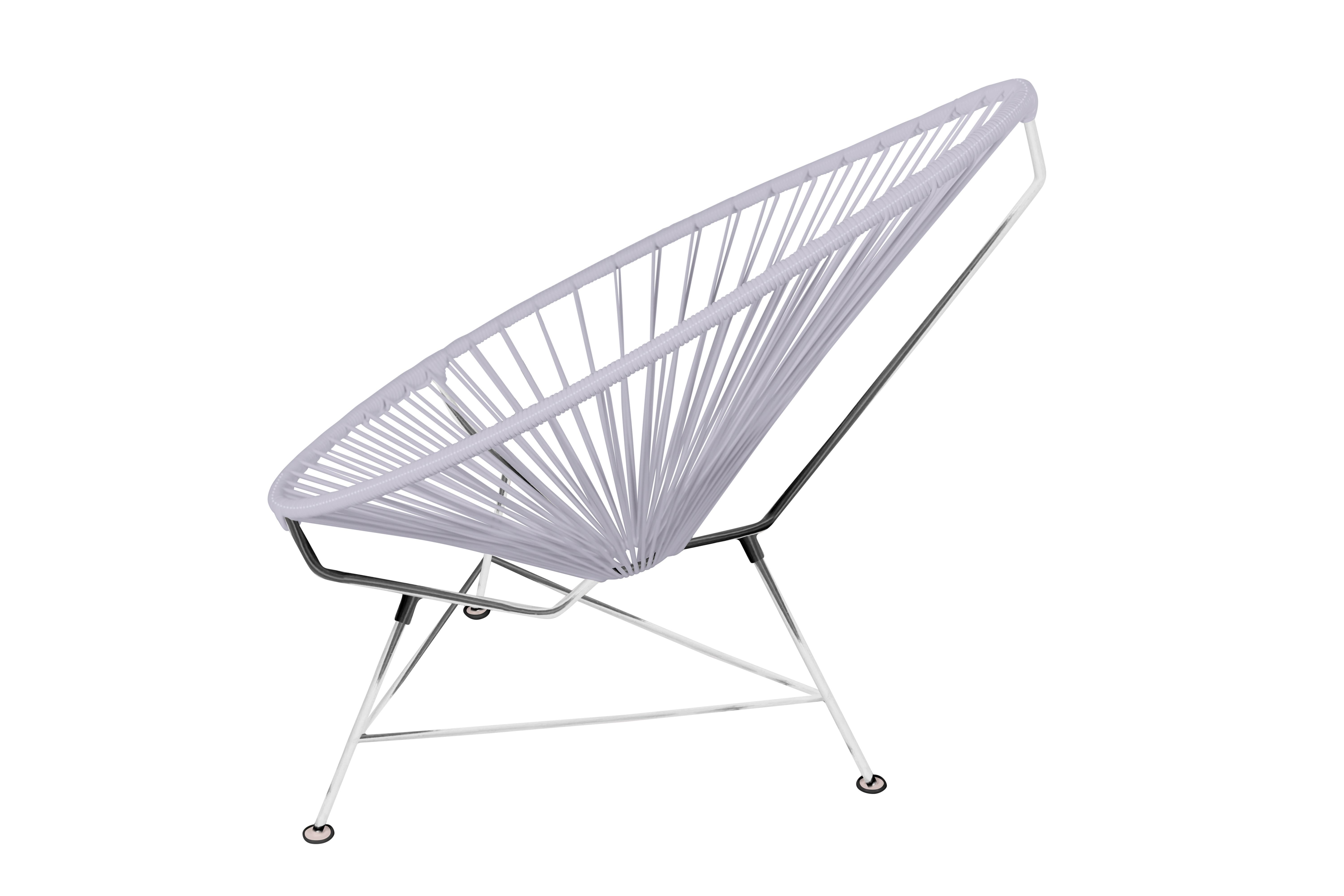 Modern Innit Designs Acapulco Chair Clear Weave on Chrome Frame For Sale