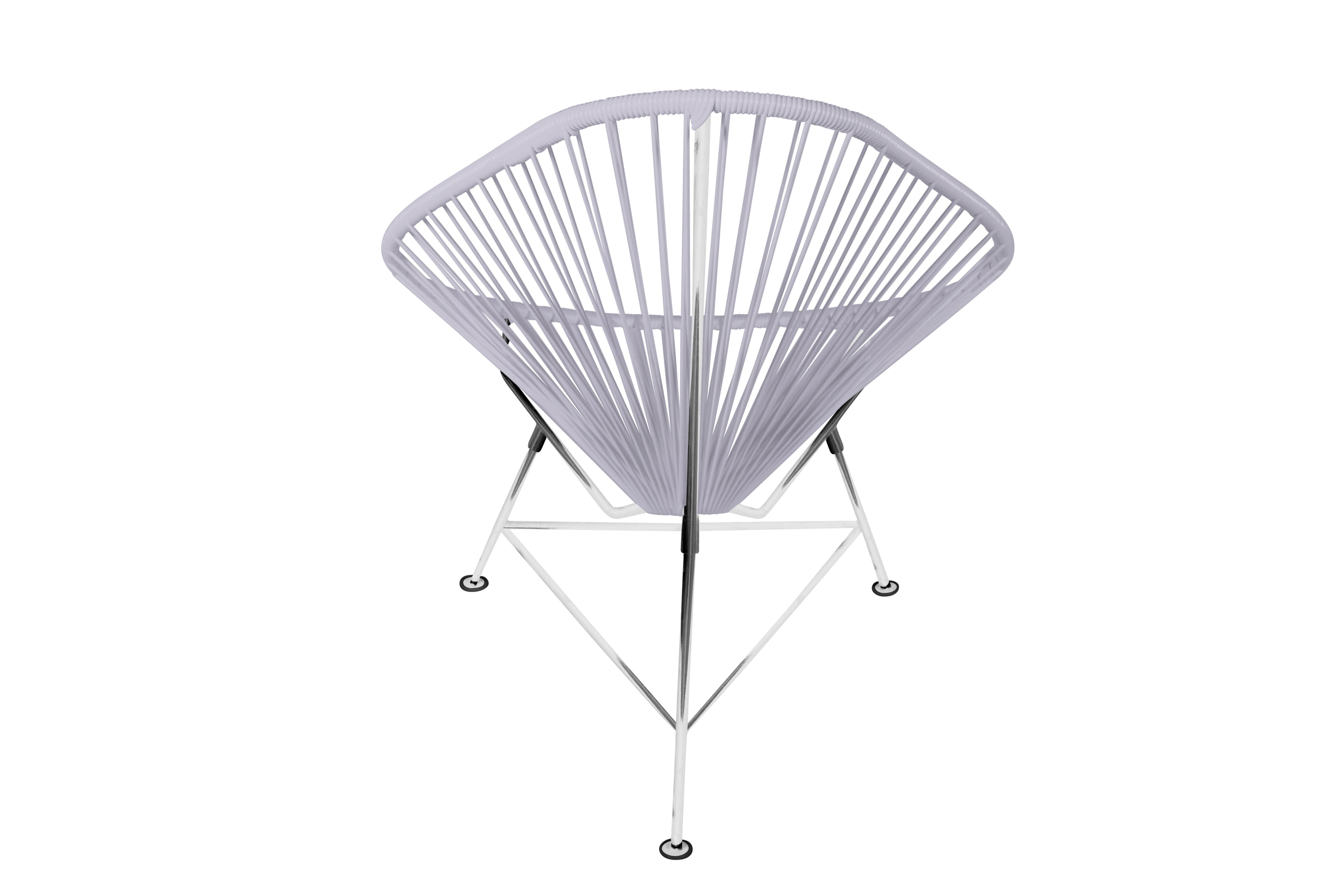 Hand-Crafted Innit Designs Acapulco Chair Clear Weave on Chrome Frame For Sale