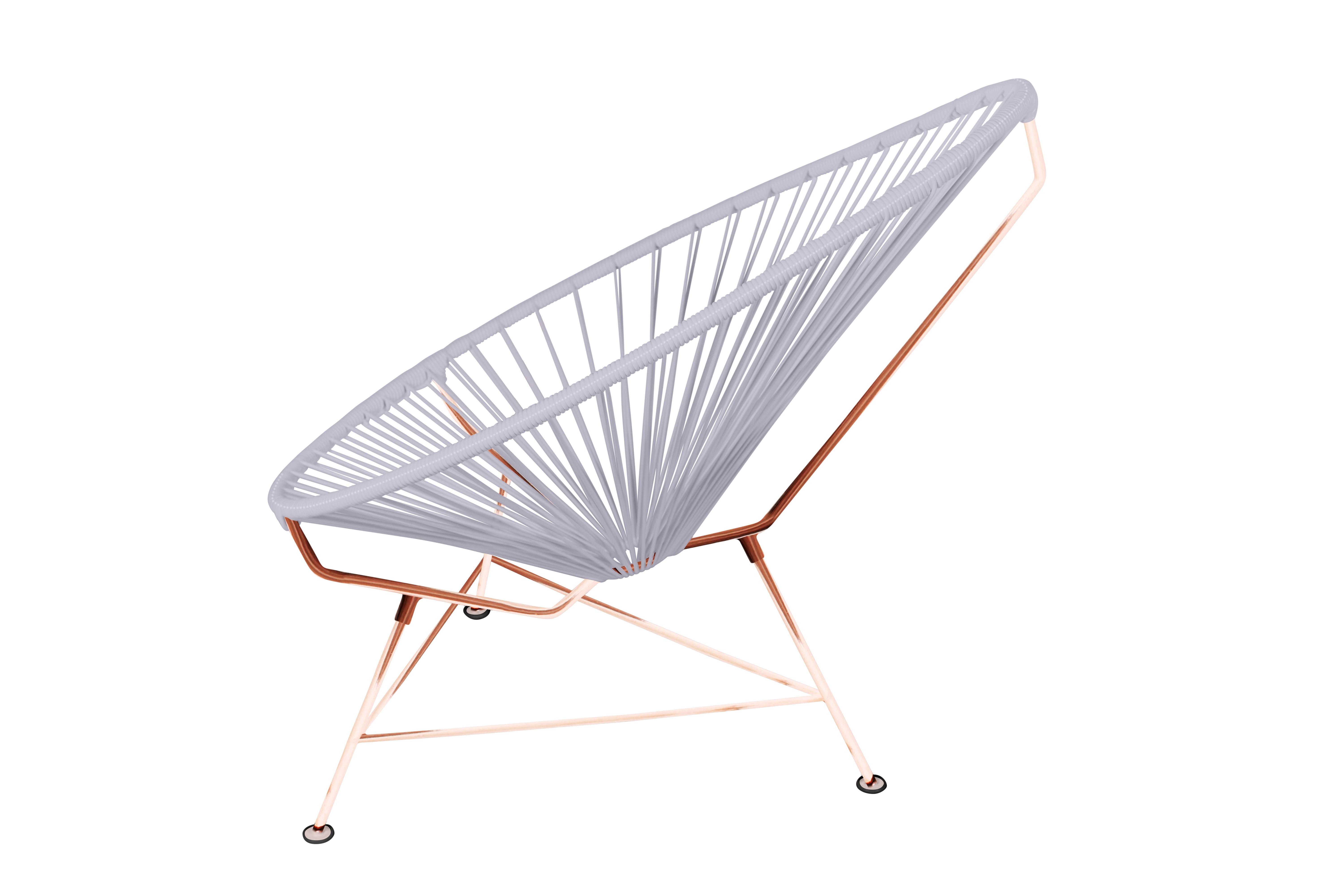 Modern Innit Designs Acapulco Chair Clear Weave on Copper Frame For Sale