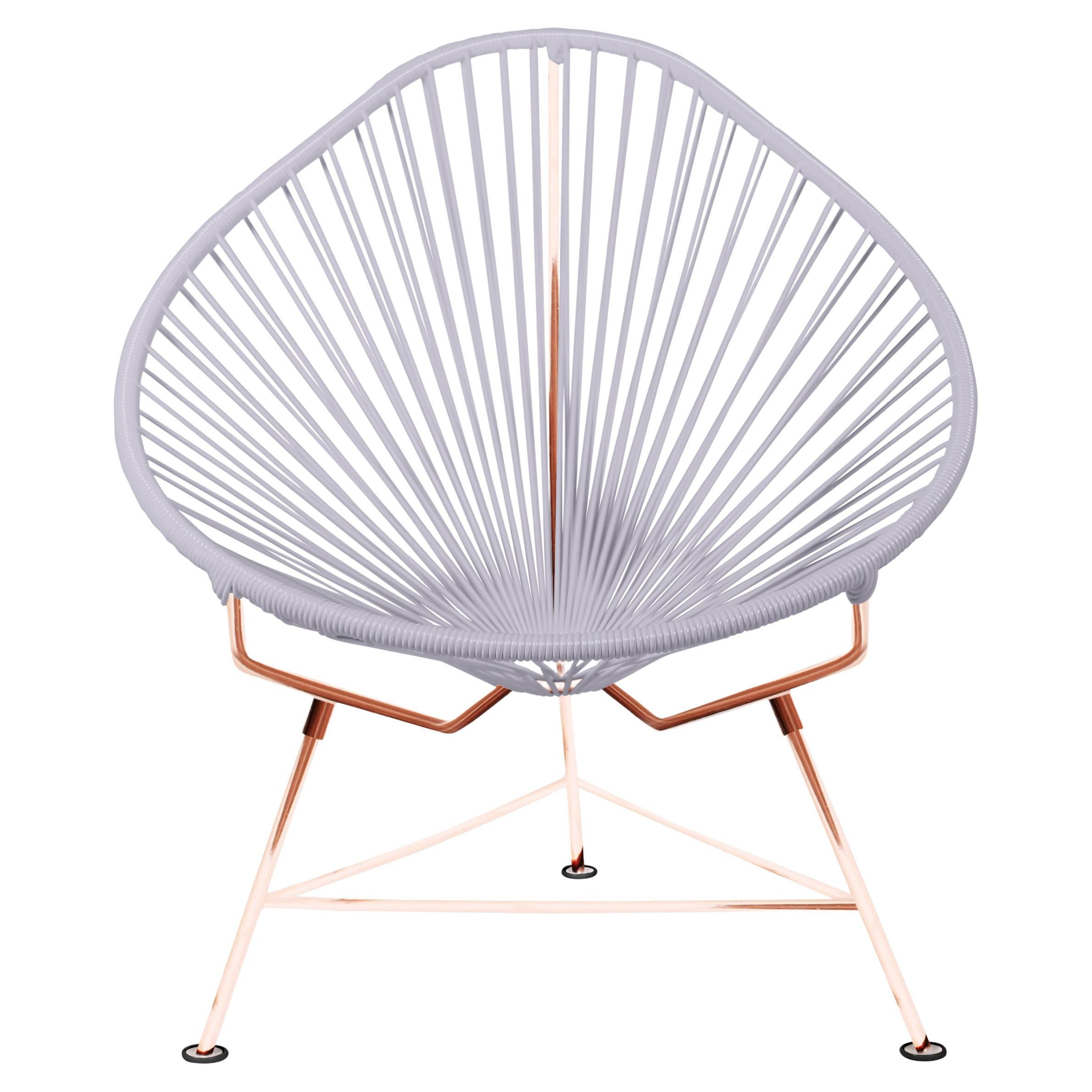 Innit Designs Acapulco Chair Clear Weave on Copper Frame For Sale