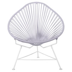 Innit Designs - Chaise Acapulco - Tissage transparent sur cadre blanc