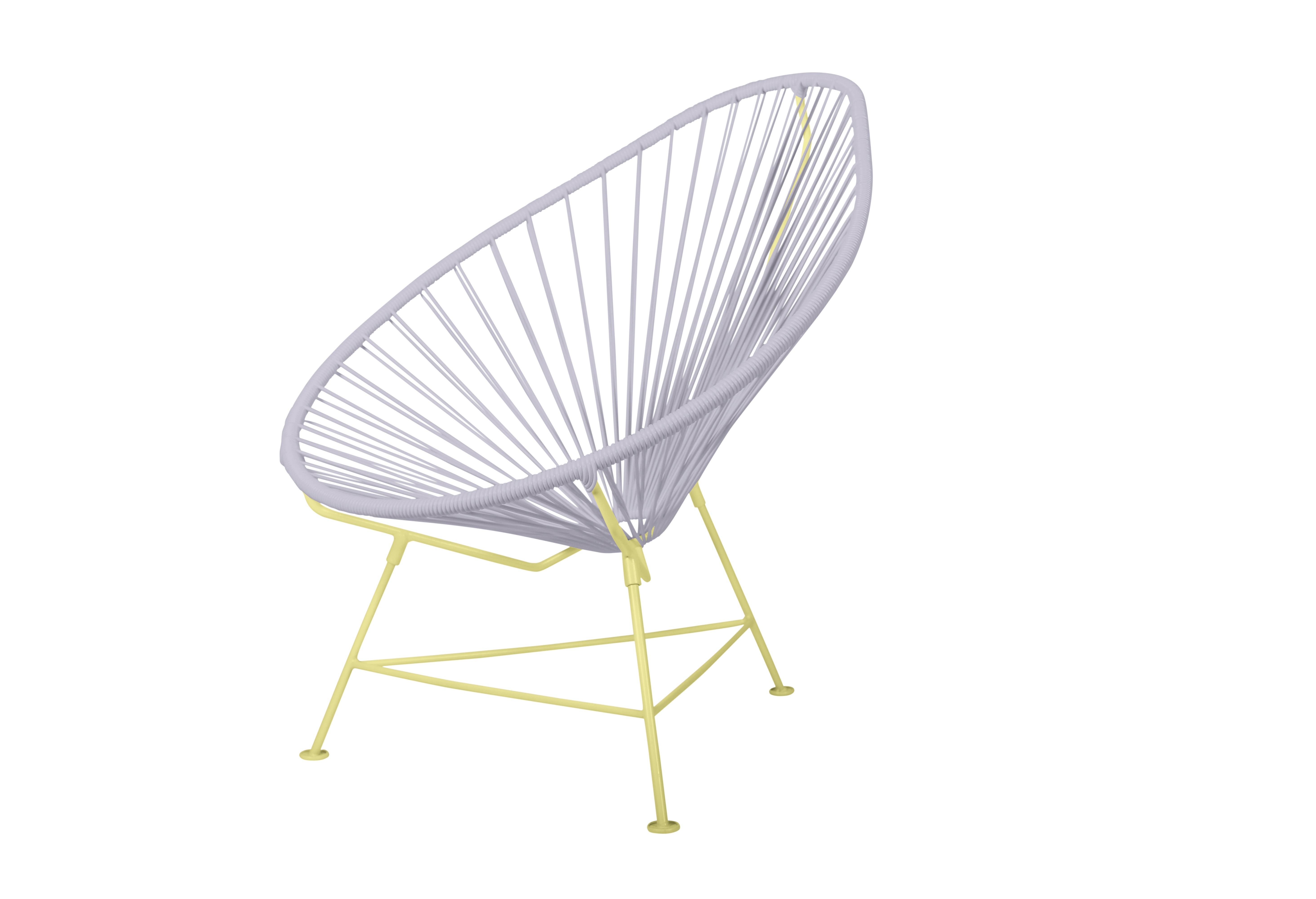 Modern Innit Designs Acapulco Chair Clear Weave on Yellow Frame For Sale