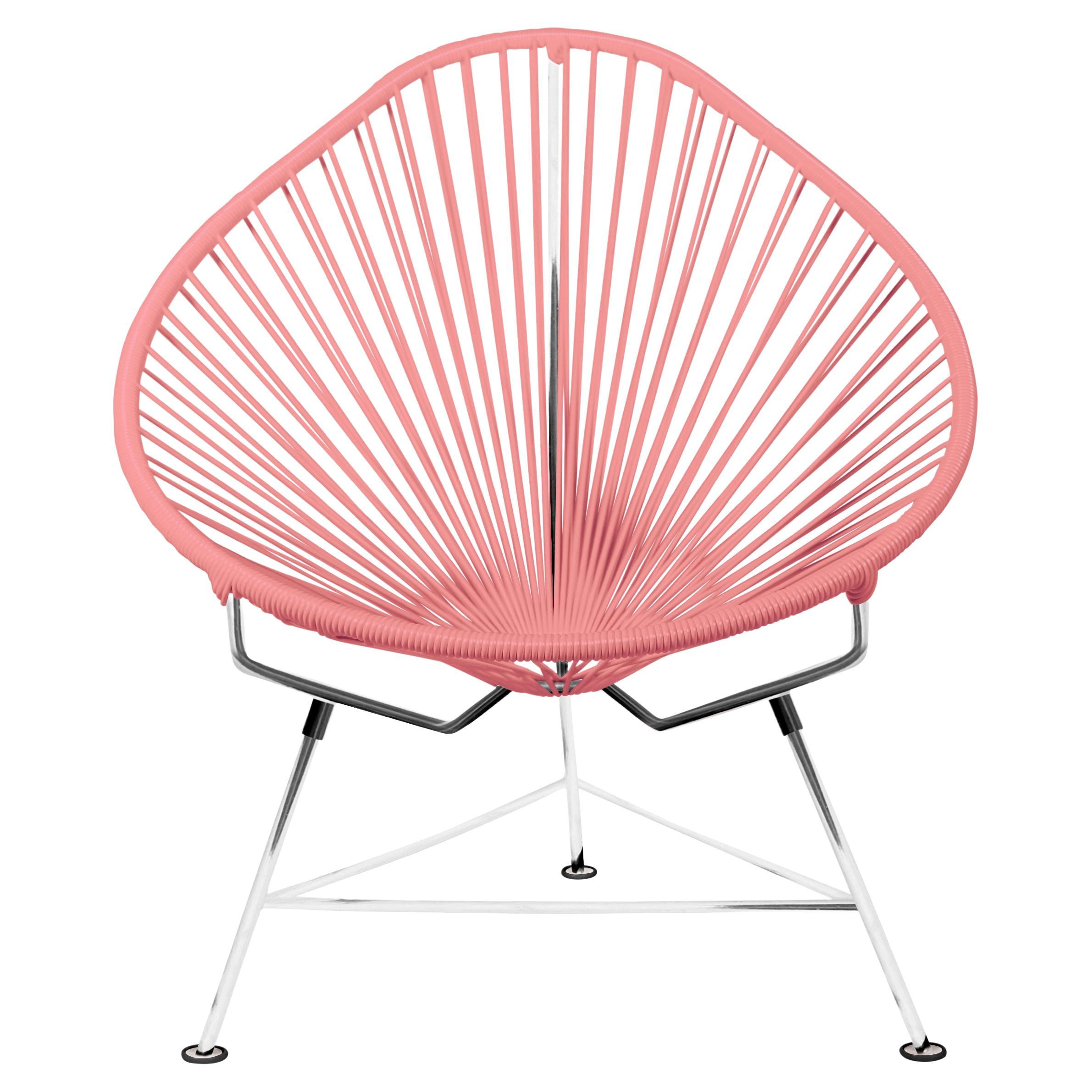 Innit Designs Acapulco Chair Coral Weave on Chrome Frame