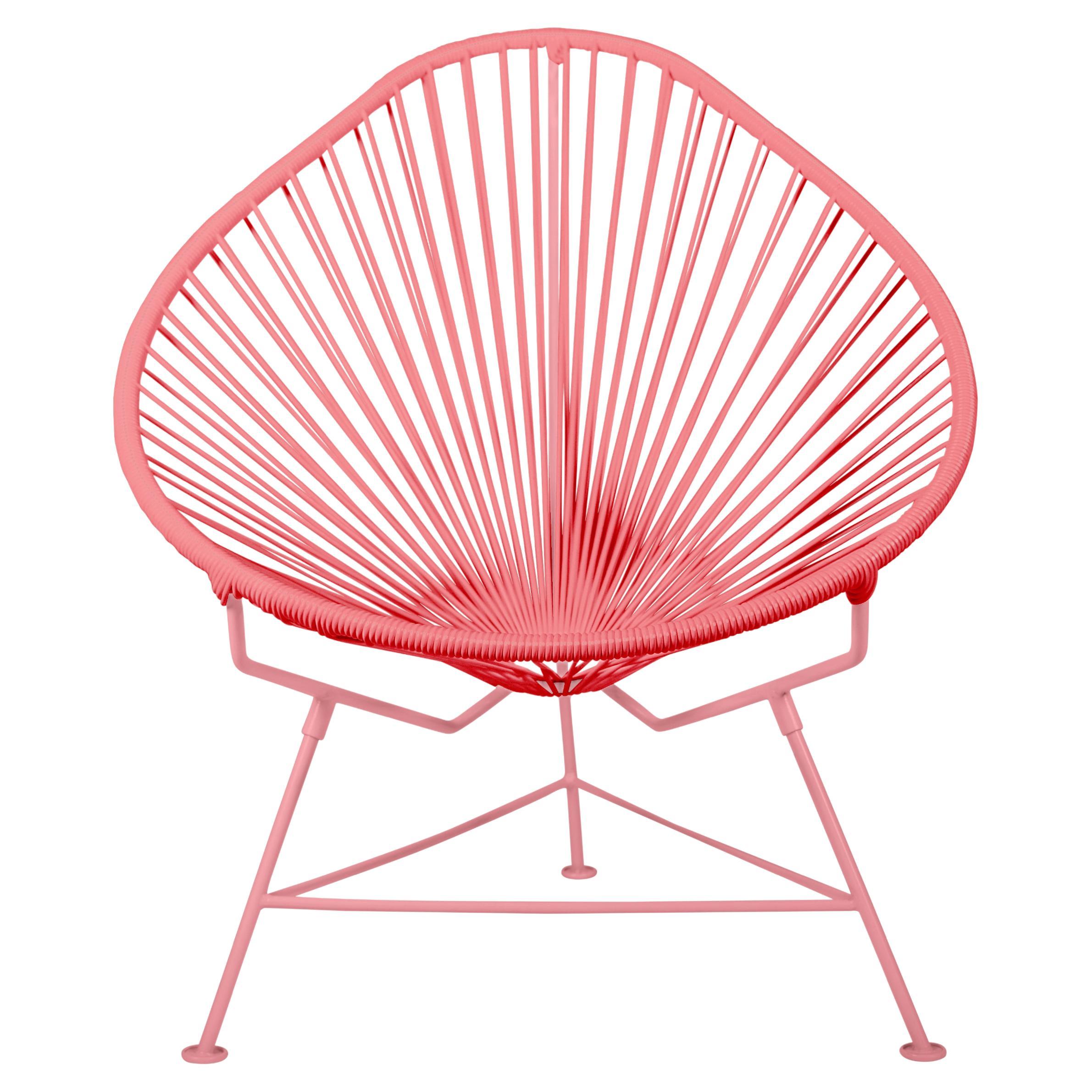 Innit Designs Acapulco Chair Coral Weave on Coral Frame For Sale