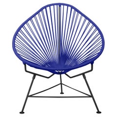Innit Designs Acapulco Chair Deep Blue Weave on Black Frame