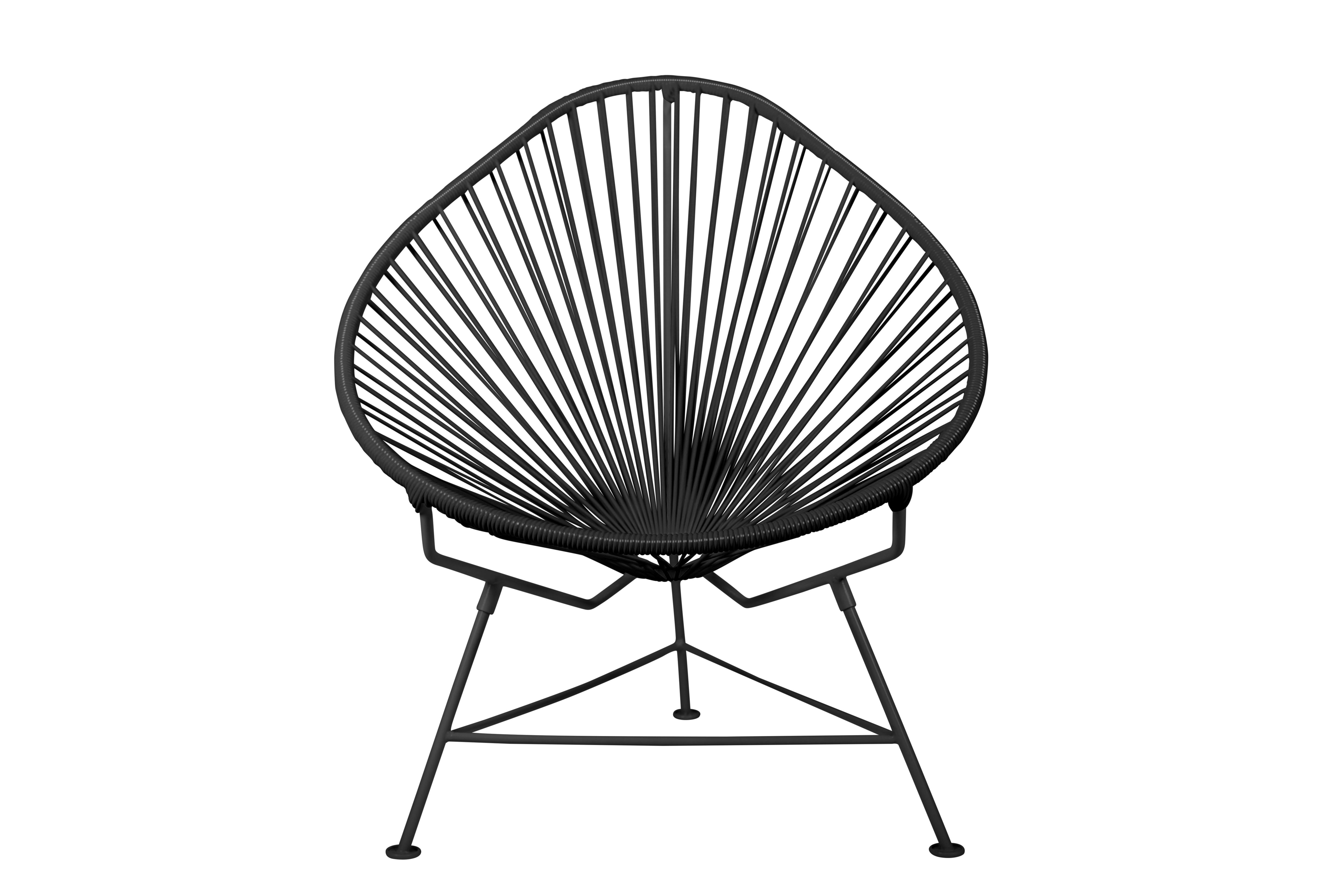Modern Innit Designs Acapulco Chair Black Weave on Black Frame For Sale
