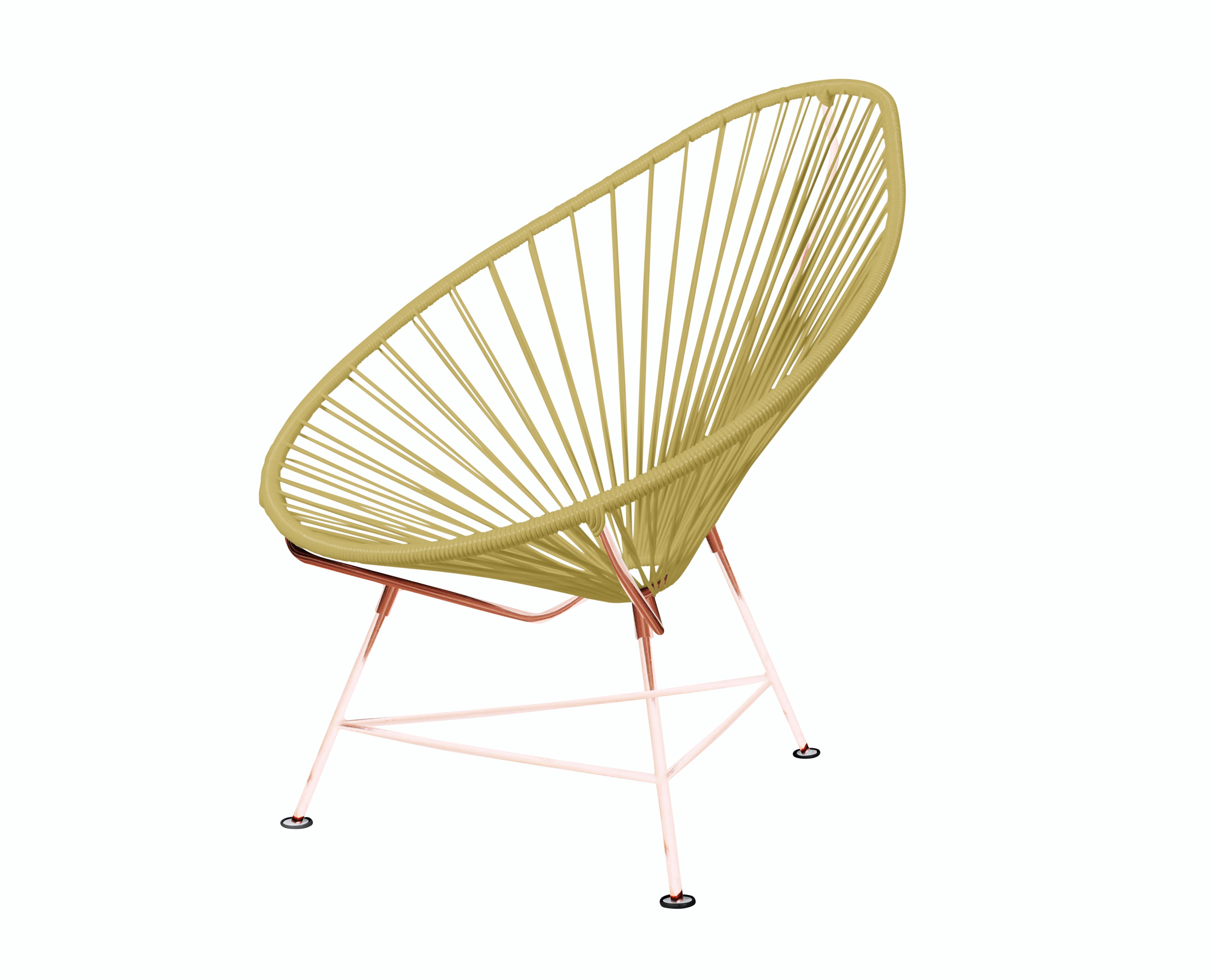 Modern Innit Designs Acapulco Chair Gold Weave on Copper Frame For Sale