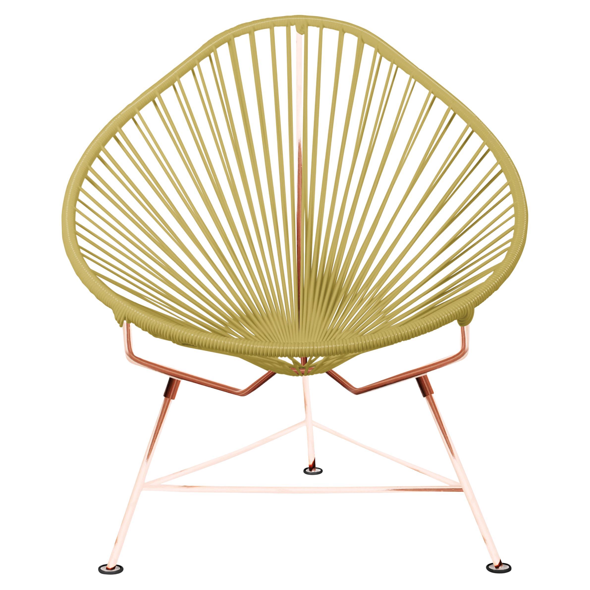 Innit Designs Acapulco Chair Gold Weave on Copper Frame For Sale