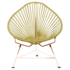 Innit Designs chaise Acapulco tissée en or sur cadre en cuivre