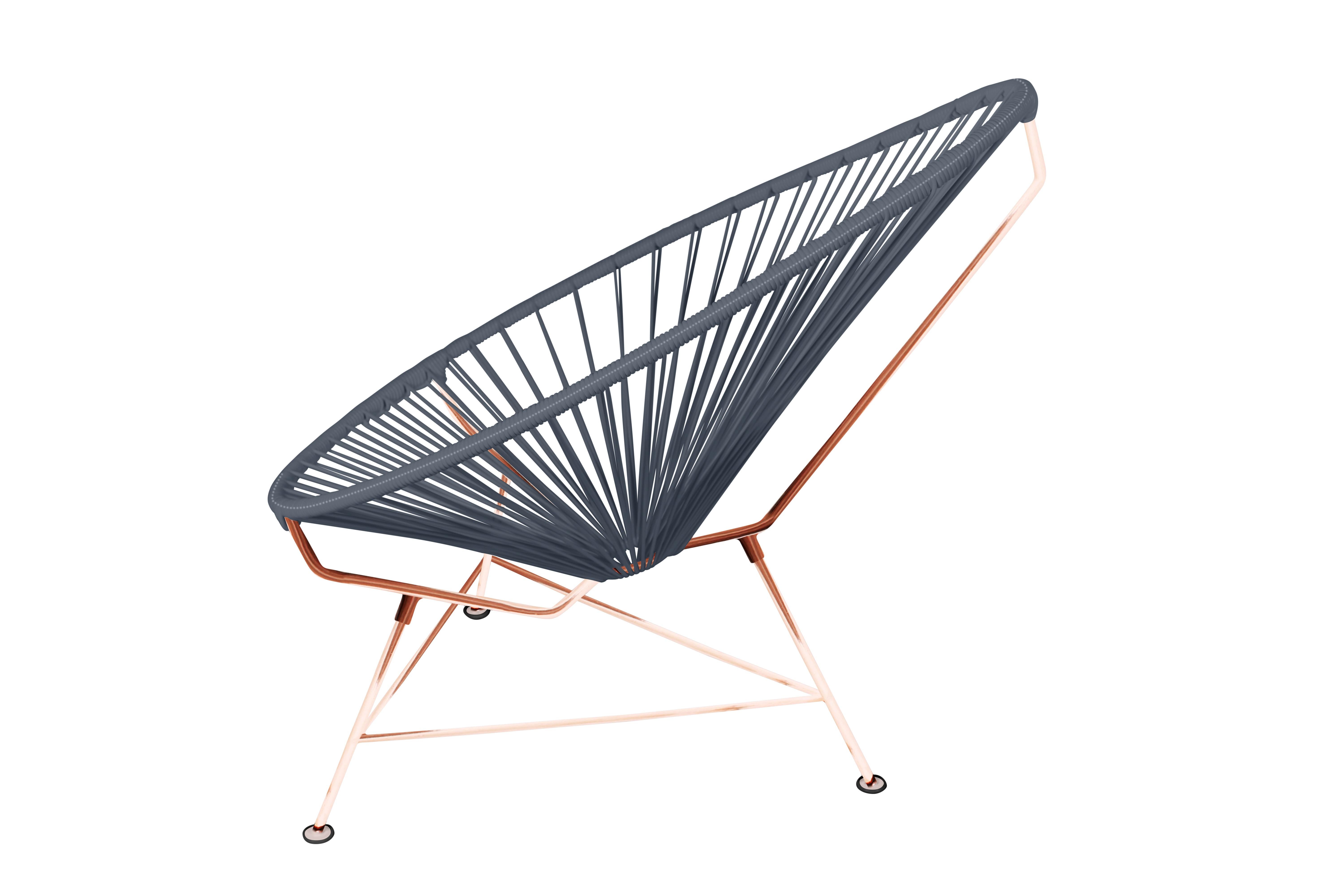 Modern Innit Designs Acapulco Chair Grey Weave on Copper Frame For Sale