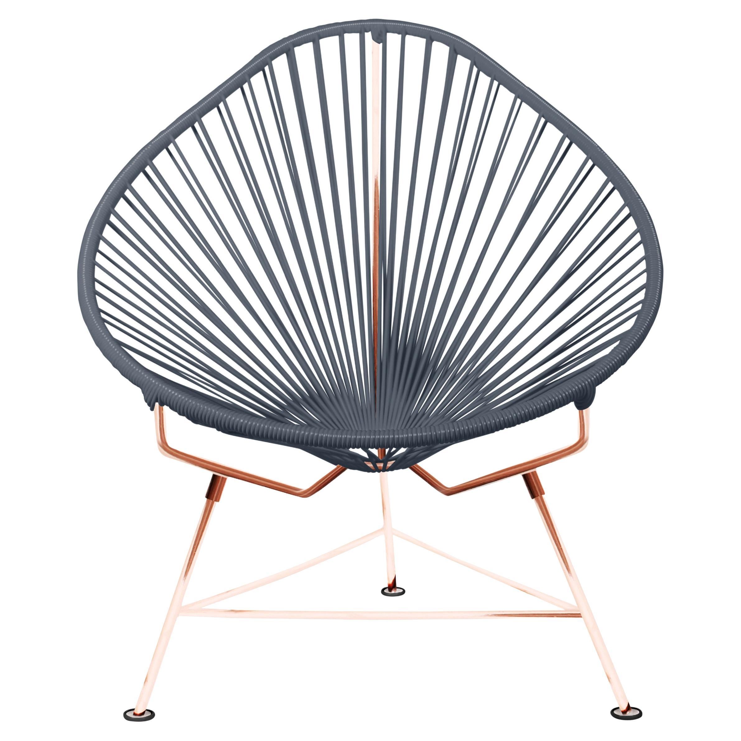 Innit Designs Acapulco Chair Grey Weave on Copper Frame For Sale