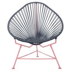 Innit Designs Acapulco Chair Grey Weave on Coral Frame