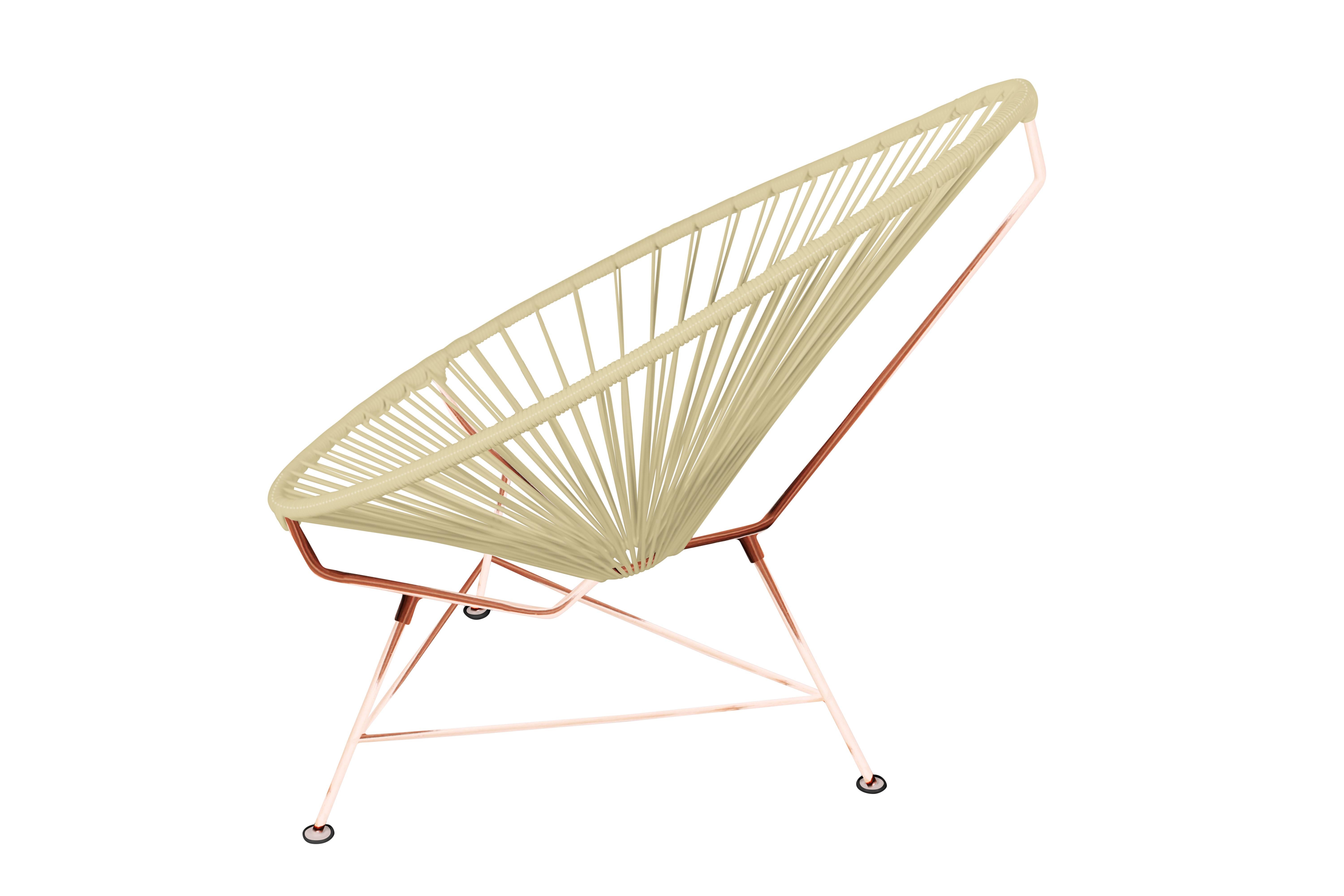 Modern Innit Designs Acapulco Chair Ivory Weave on Copper Frame For Sale